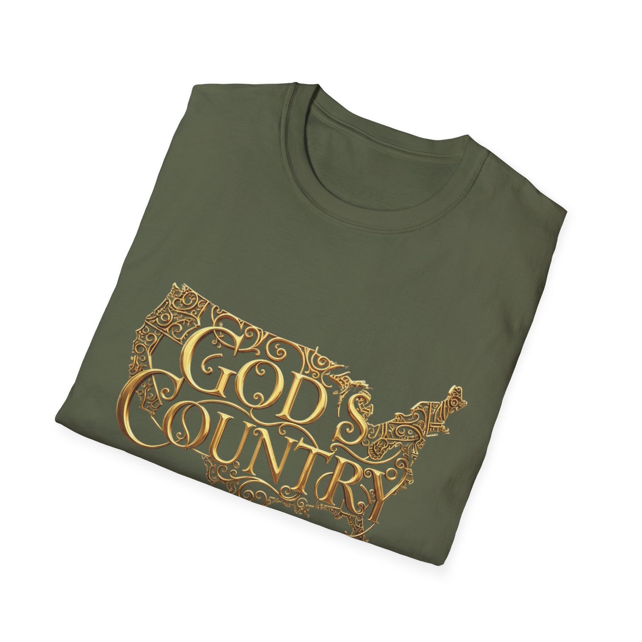 God's Country T-Shirt — Vintage USA Map Faith Tee