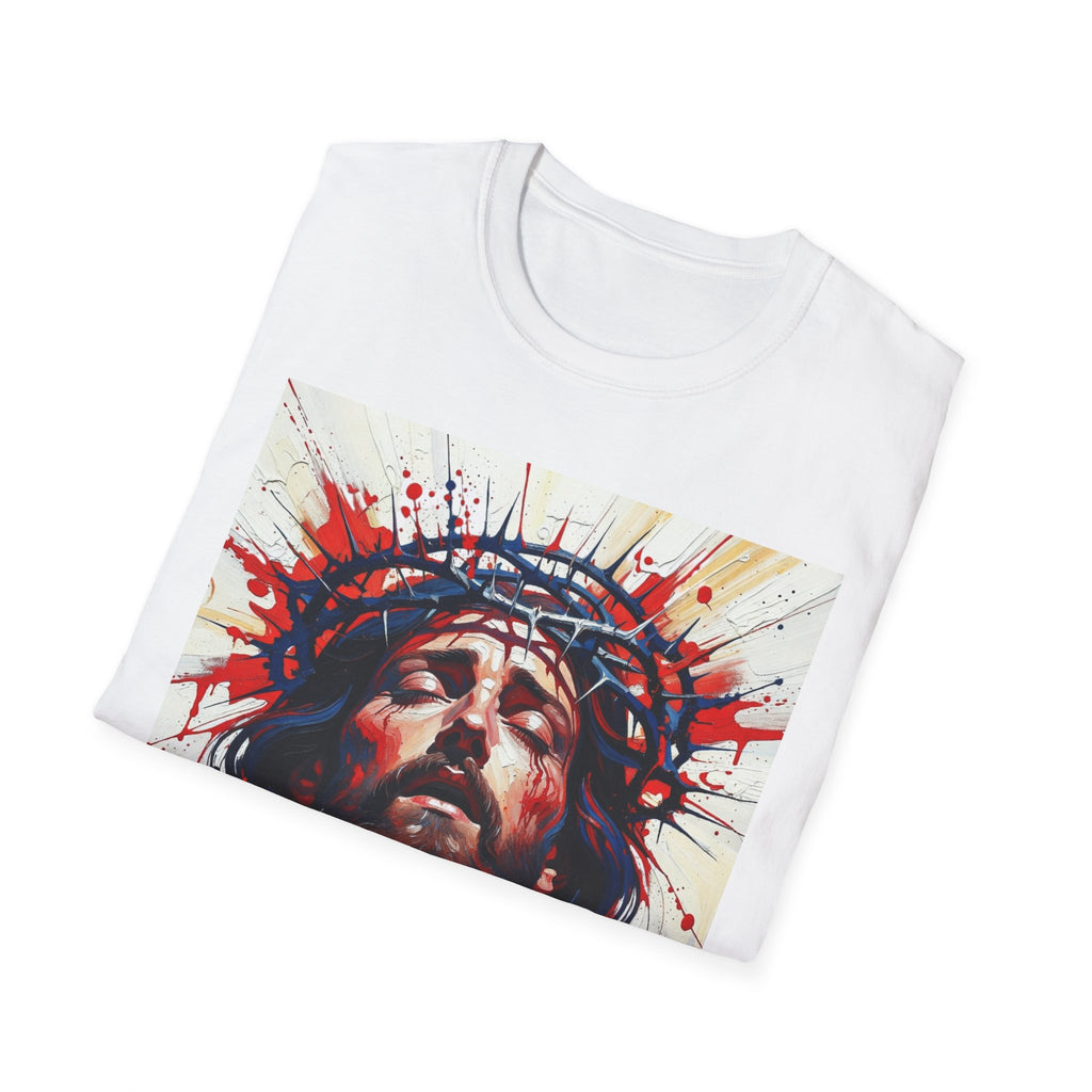 Religious Portrait T-Shirt — Crown of Thorns Christian Art Tee