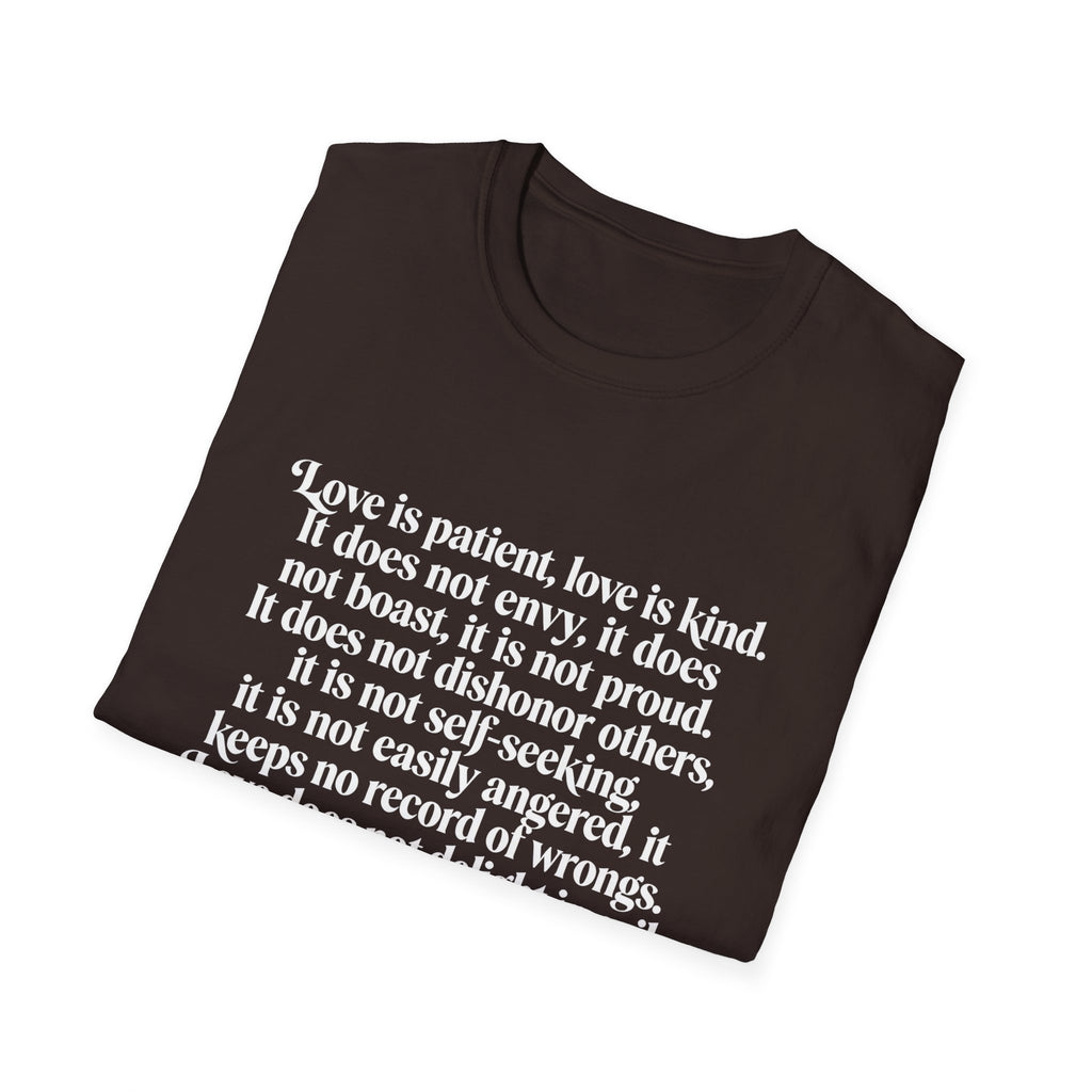 Love Is Patient Tee — 1 Corinthians 13 Inspirational Christian T-Shirt