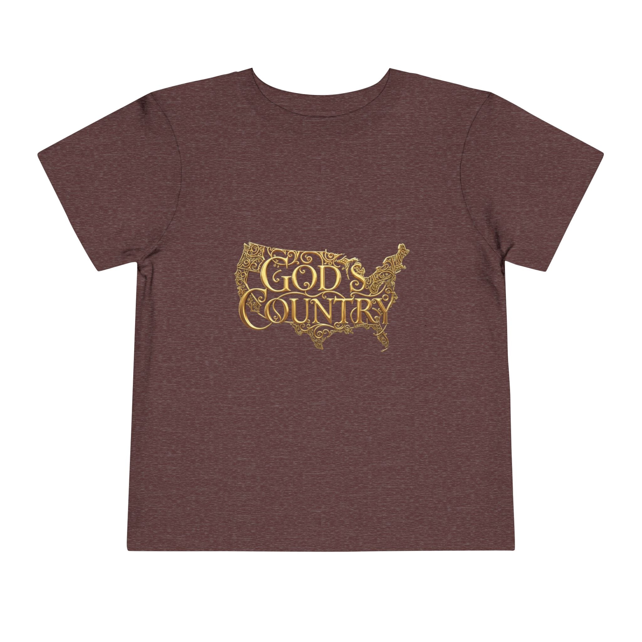 Toddler Tee — "God's Country" Gold Map Graphic