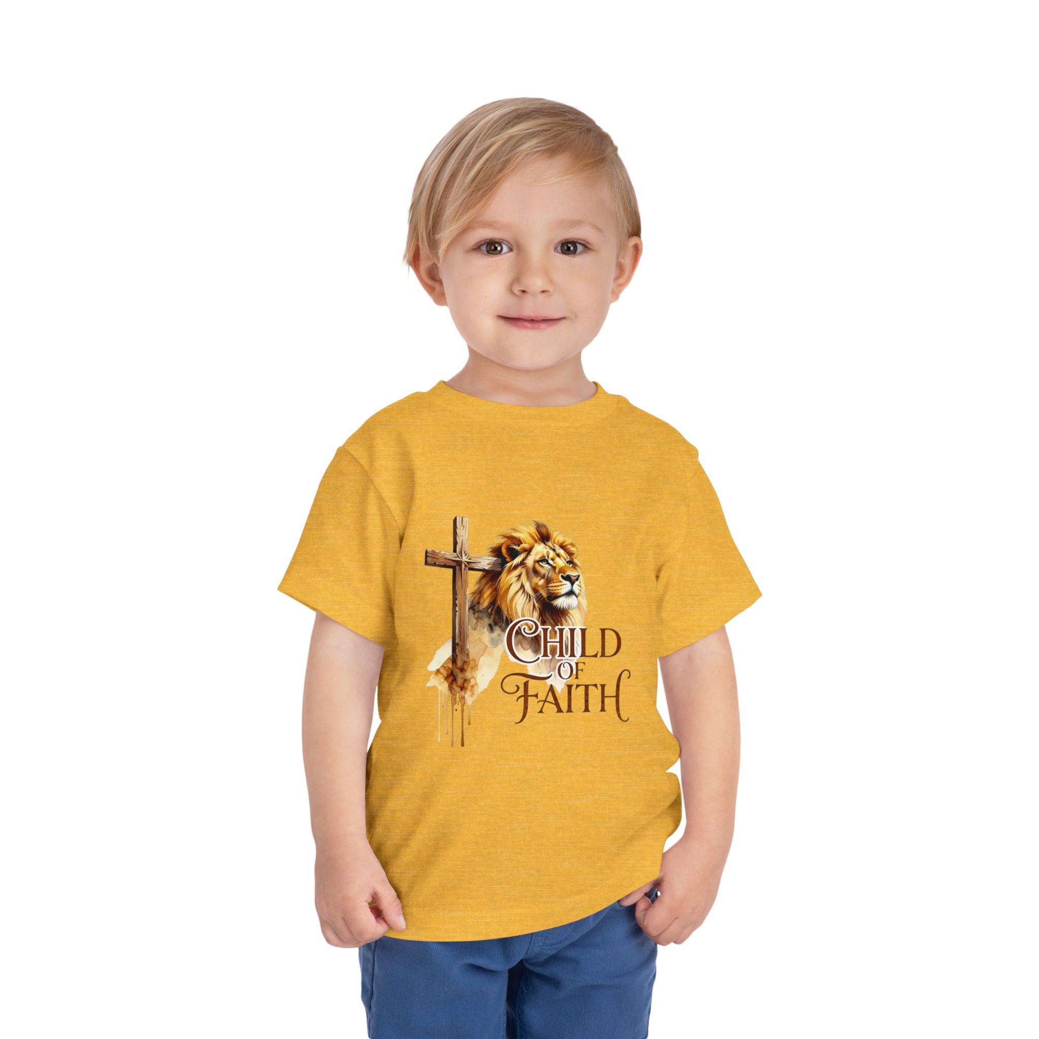 Child of Faith Toddler Tee — Lion & Cross Christian Kids Shirt