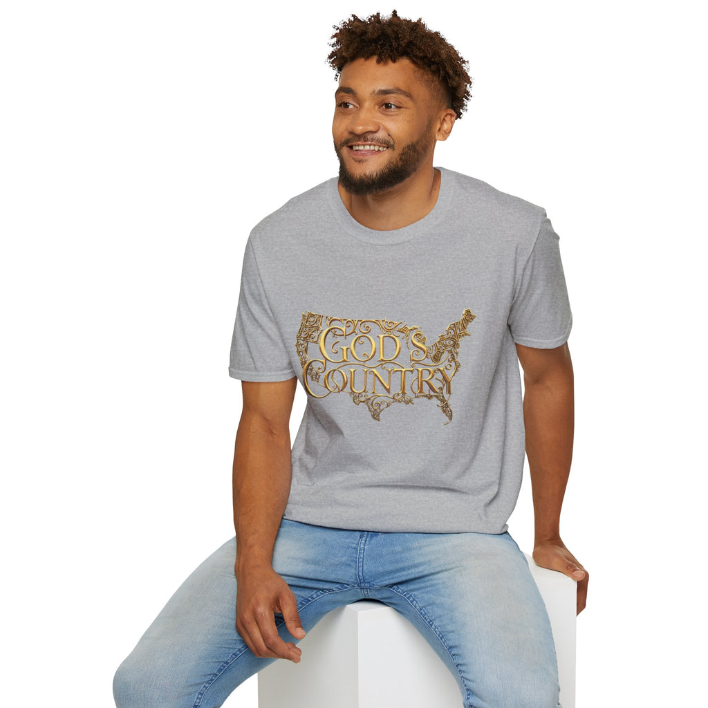 God's Country T-Shirt — Vintage USA Map Faith Tee