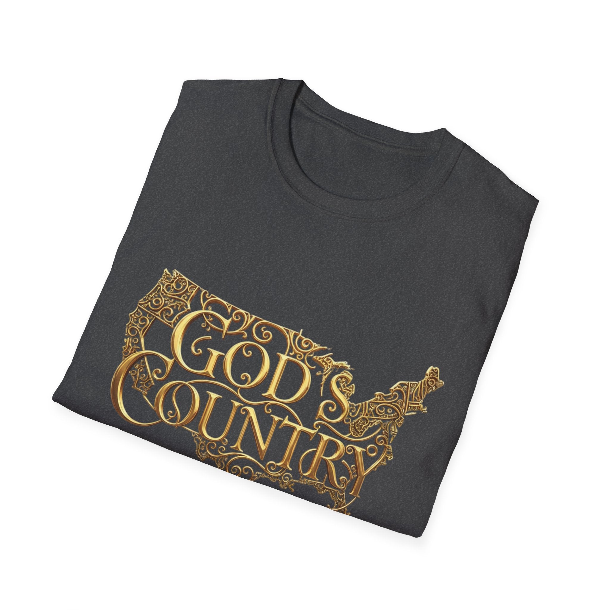 God's Country T-Shirt — Vintage USA Map Faith Tee