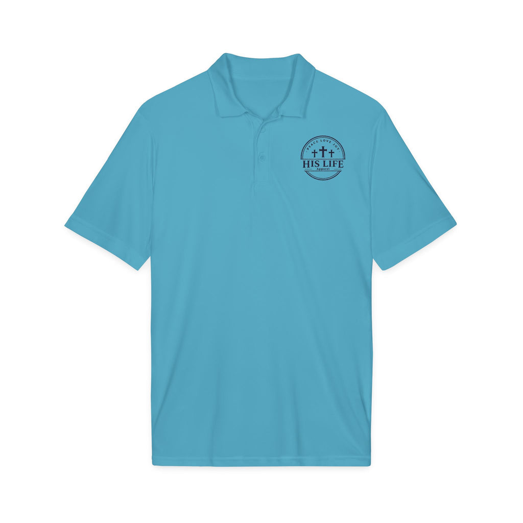 His Life Polo Shirt — Christian Cross Faith Logo Embroidered Polo