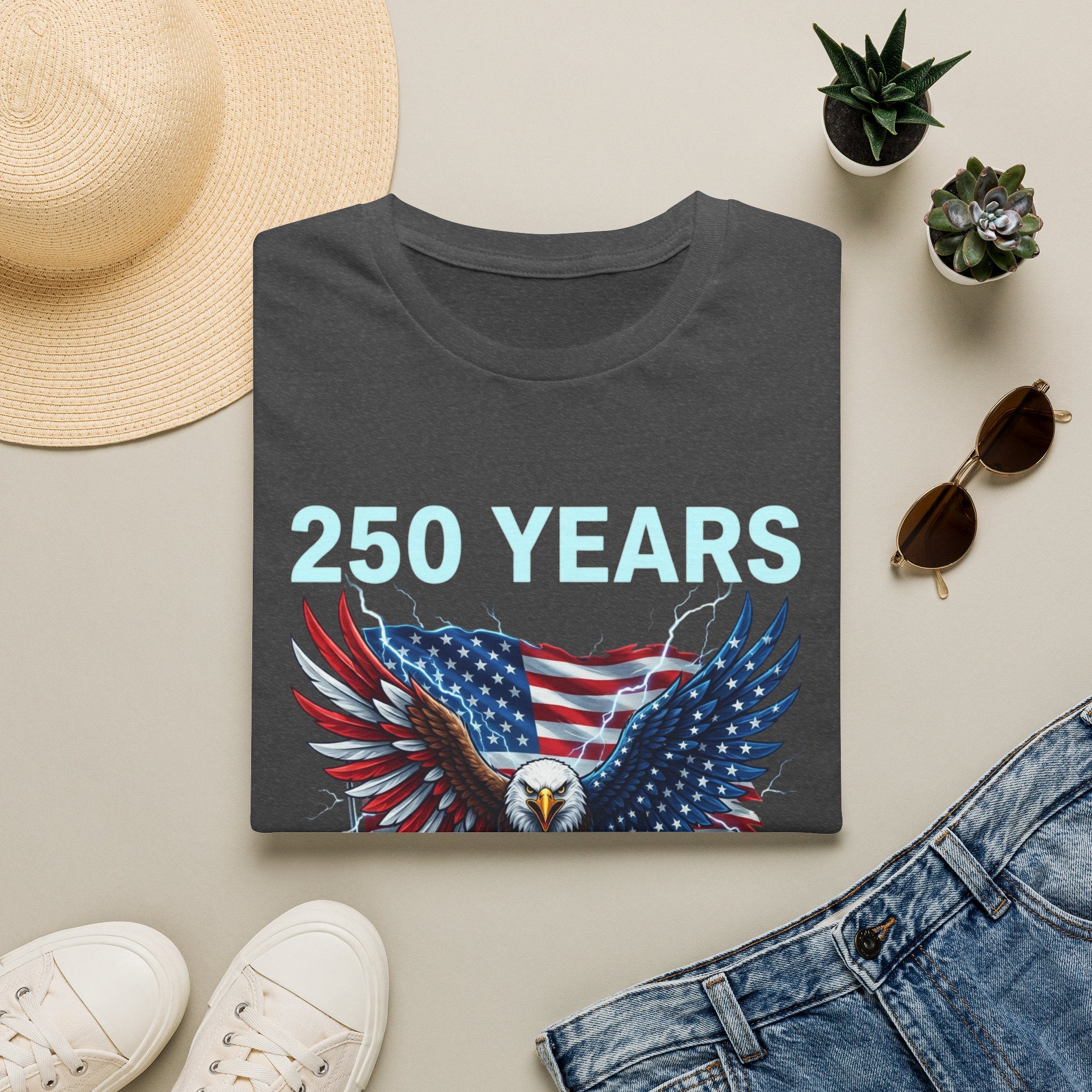 250 Years 1776–2026 Eagle & American Flag T-Shirt — Patriotic 250th Anniversary Tee