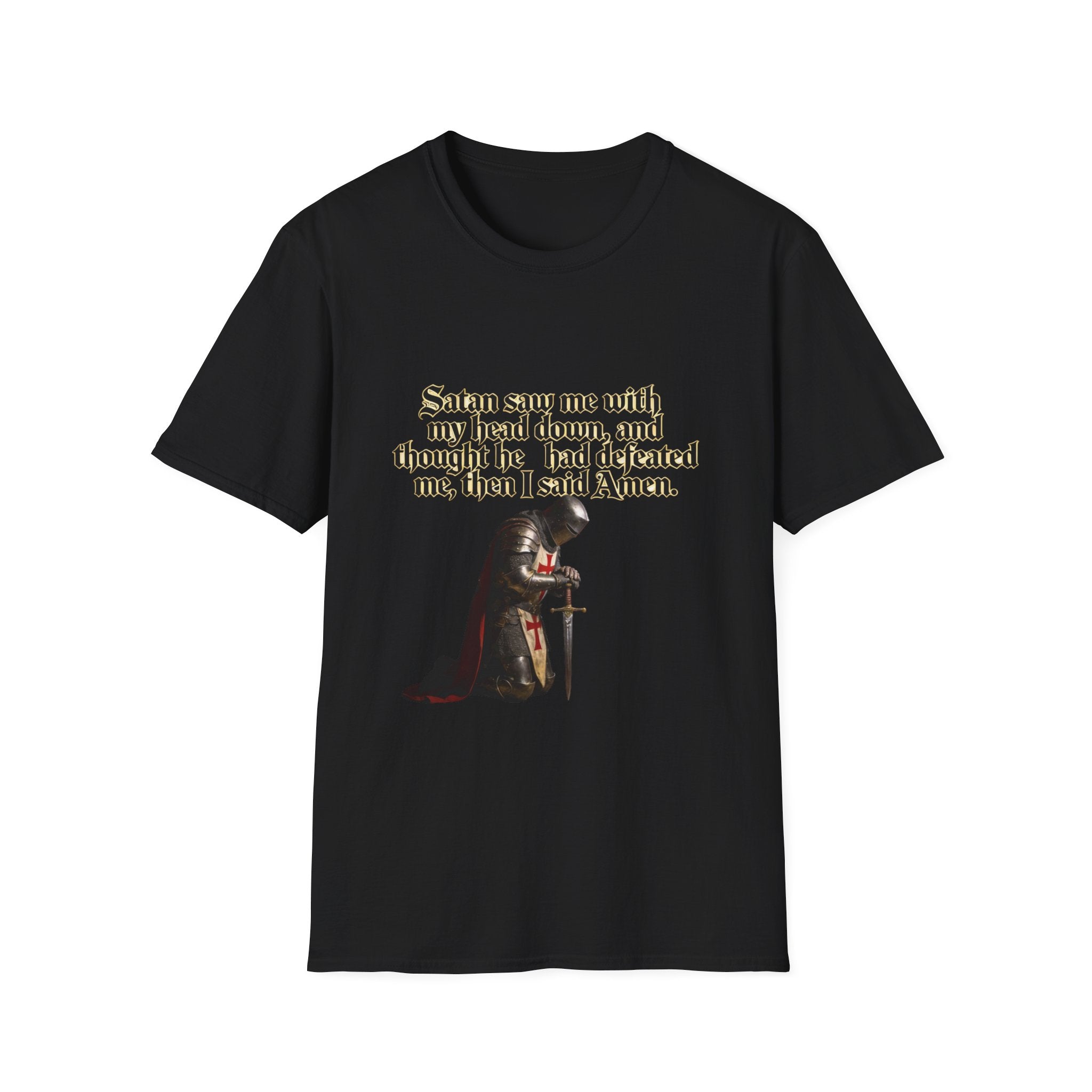 Christian Prayer T‑Shirt — "Satan Saw Me…Then I Said Amen" Faith Tee