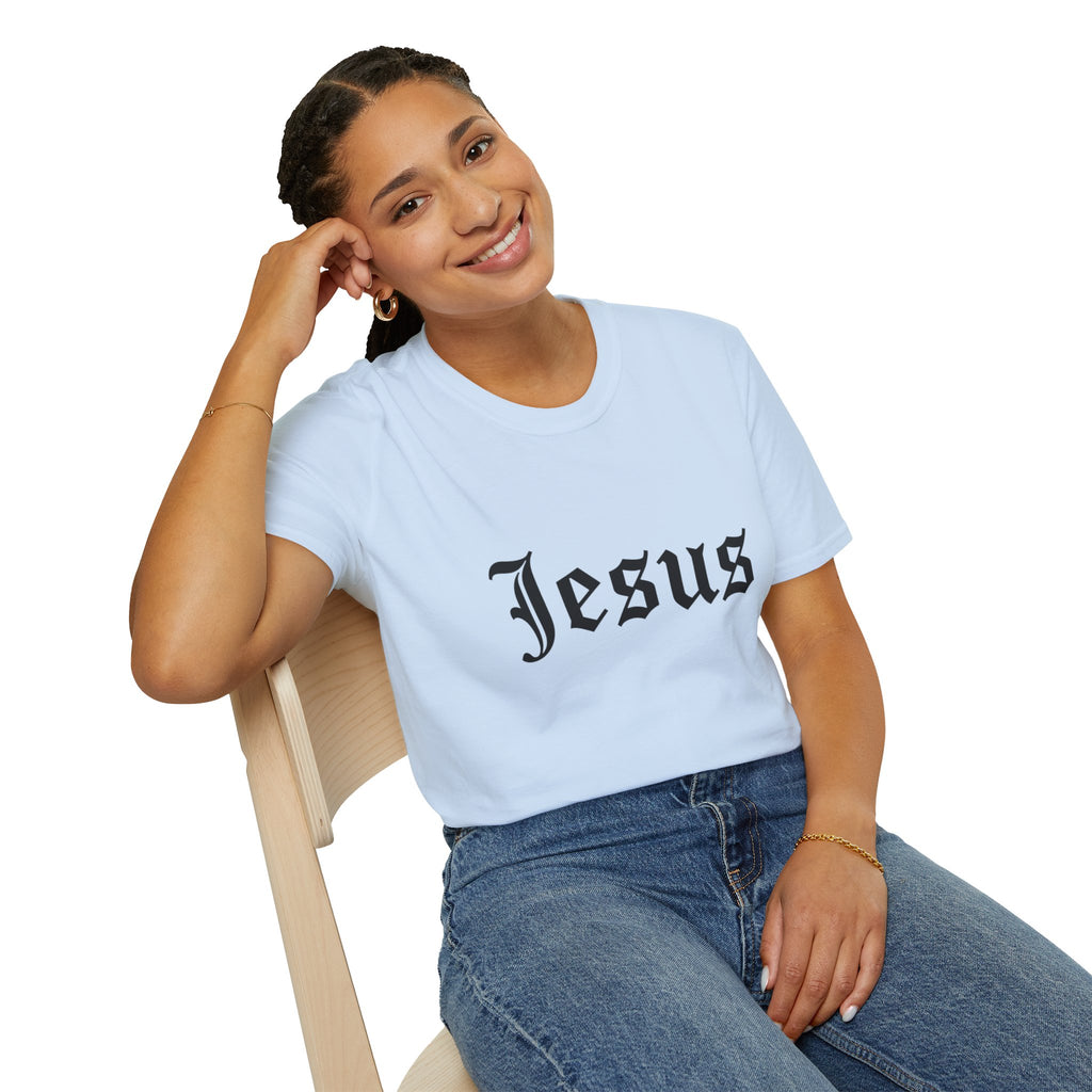 Jesus Gothic Script T-Shirt — Christian Faith Tee
