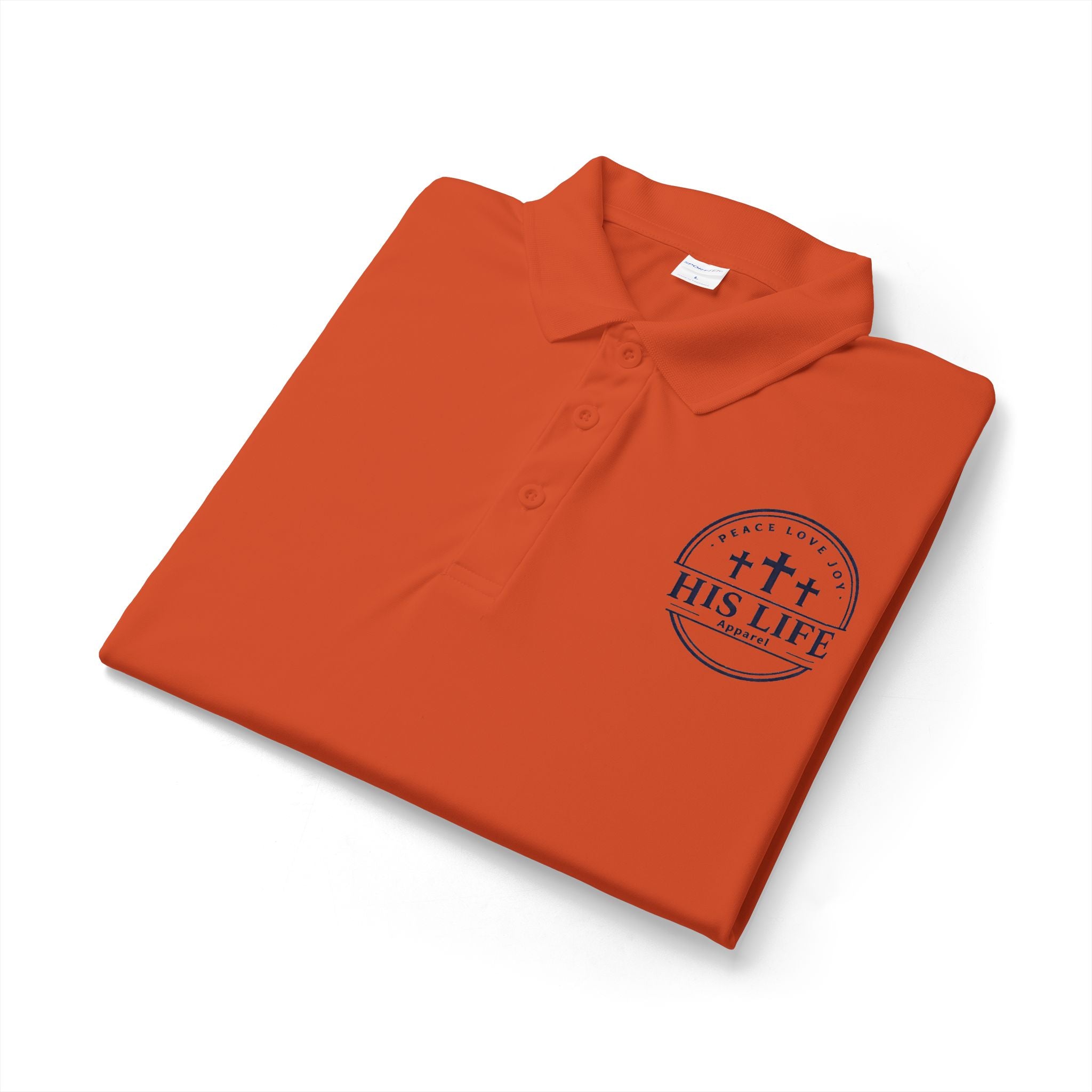 His Life Polo Shirt — Christian Cross Faith Logo Embroidered Polo
