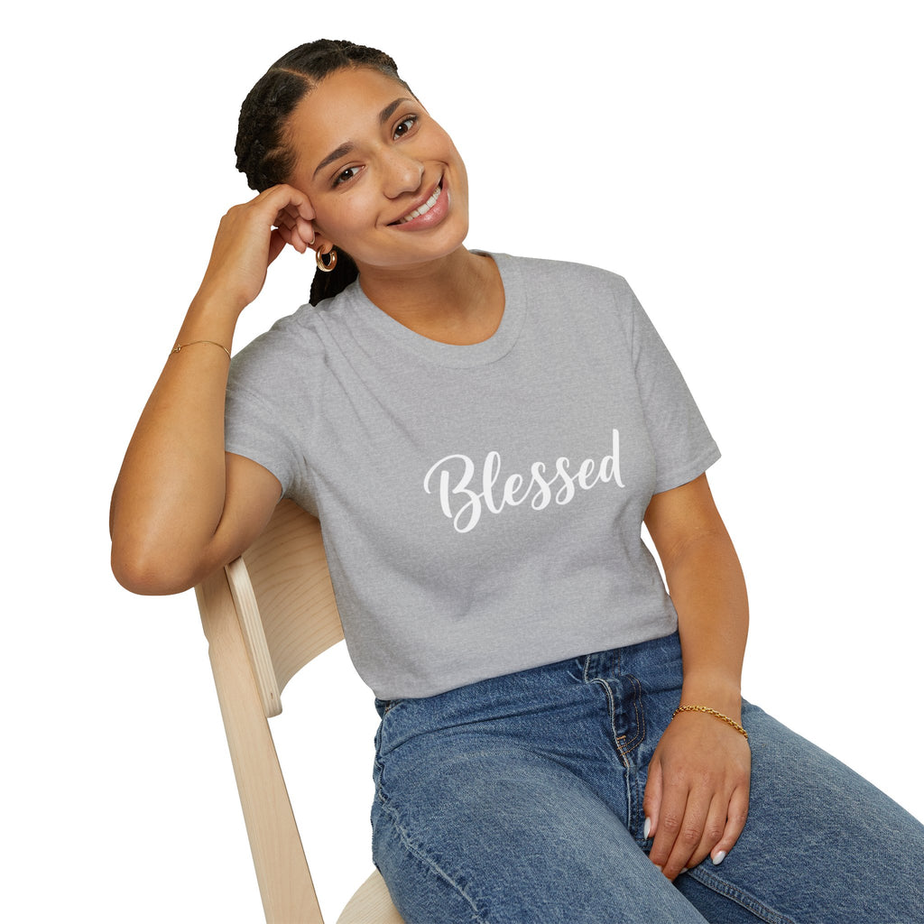 Blessed Script T-Shirt — Inspirational Faith Graphic Tee