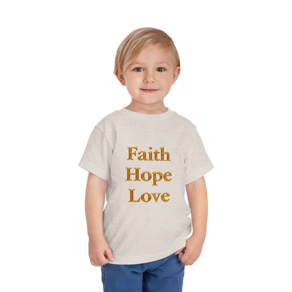 Toddler Tee — Faith Hope Love Gold Text
