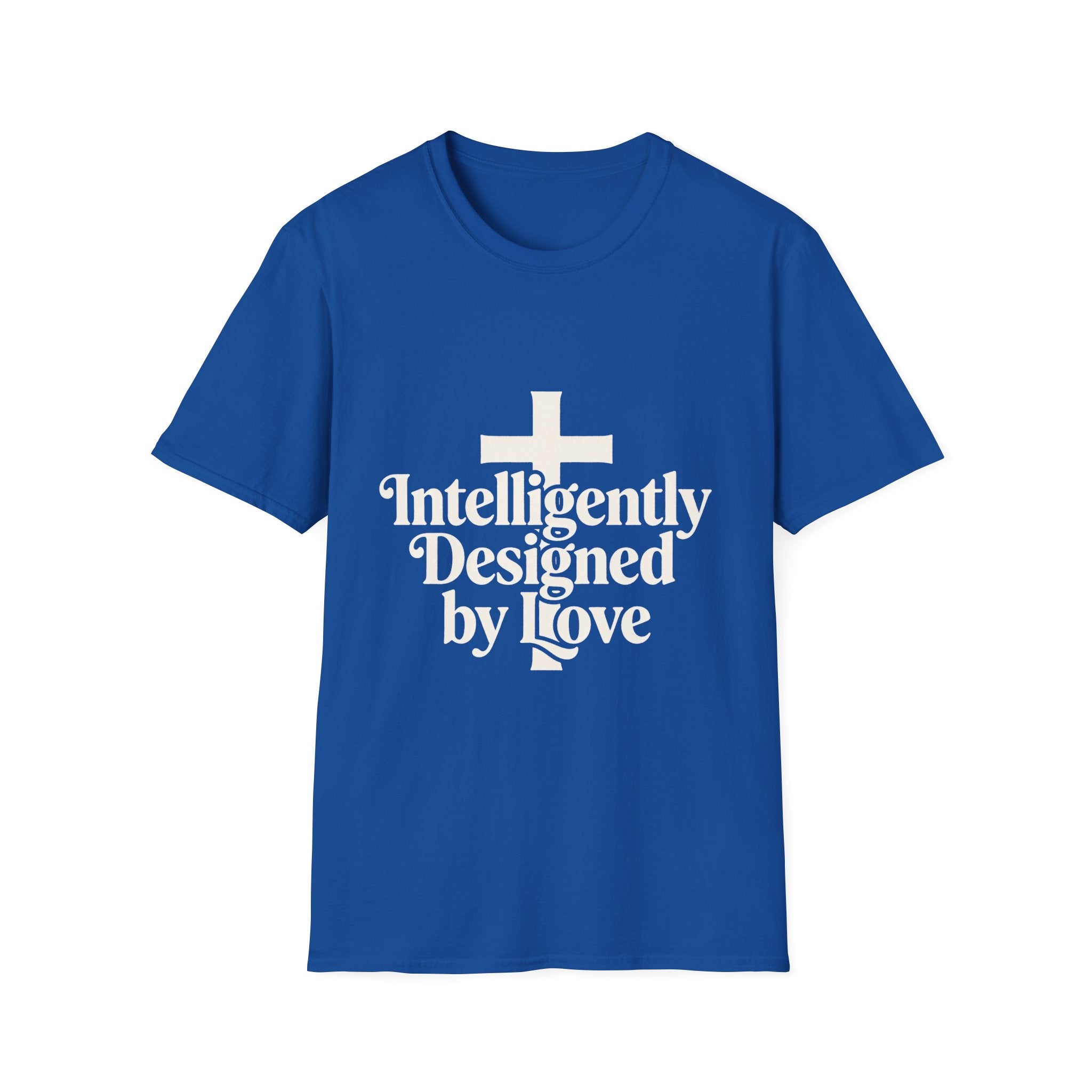 Christian T-Shirt — "Intelligently Designed by Love" Cross Faith Tee