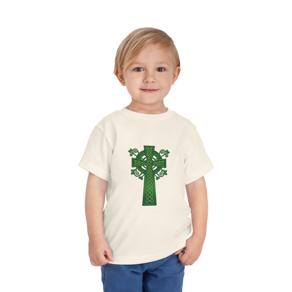 Toddler Tee — Green Celtic Cross Graphic (St. Patrick’s Day)