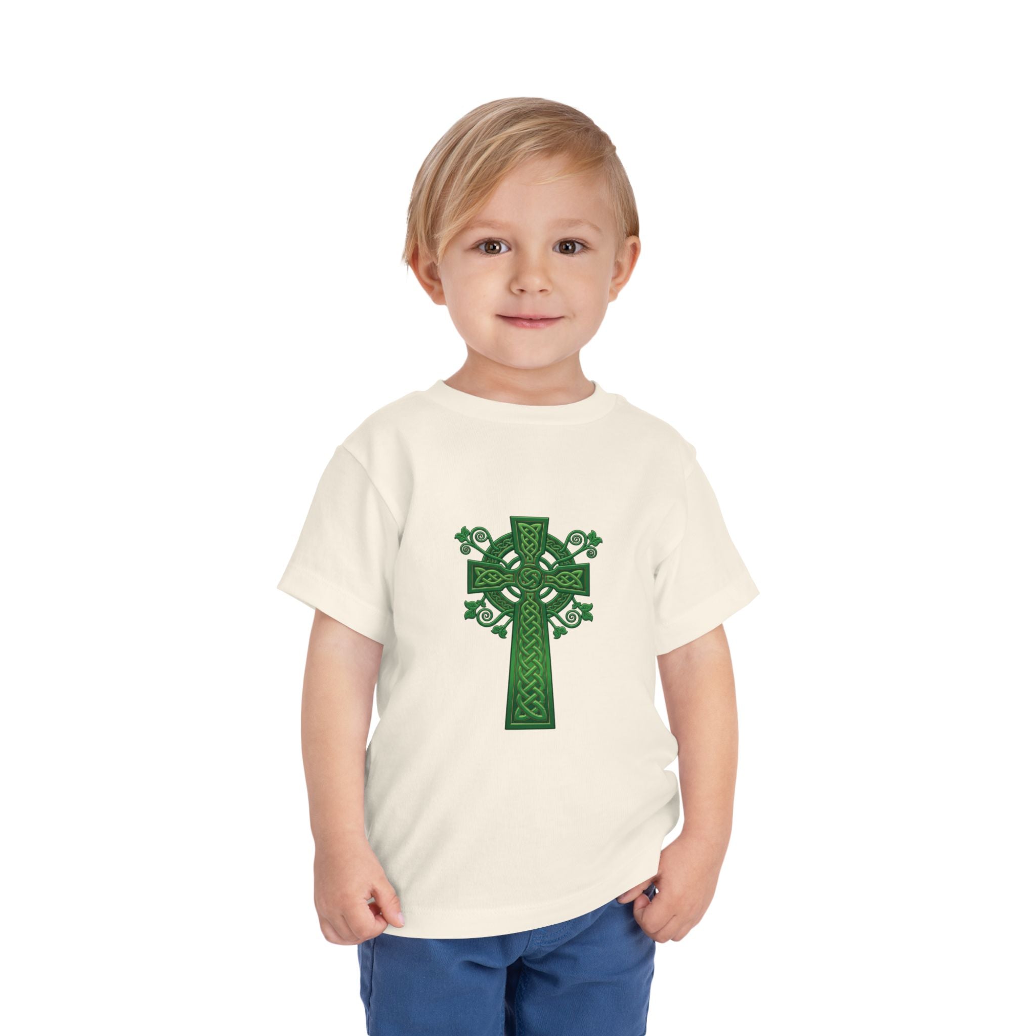 Toddler Tee — Green Celtic Cross Graphic (St. Patrick’s Day)