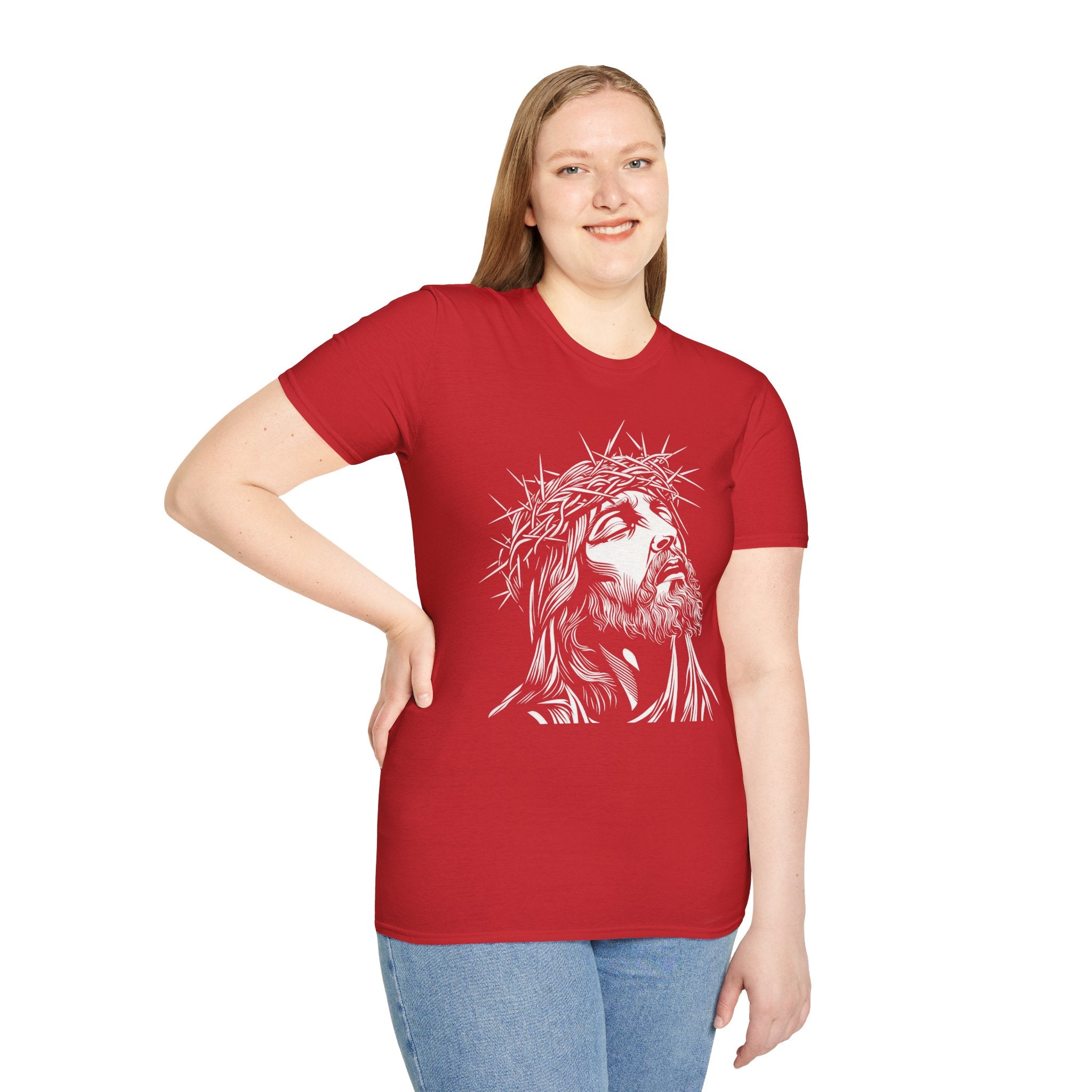 Jesus Portrait T-Shirt – Crown of Thorns Christian Faith Tee