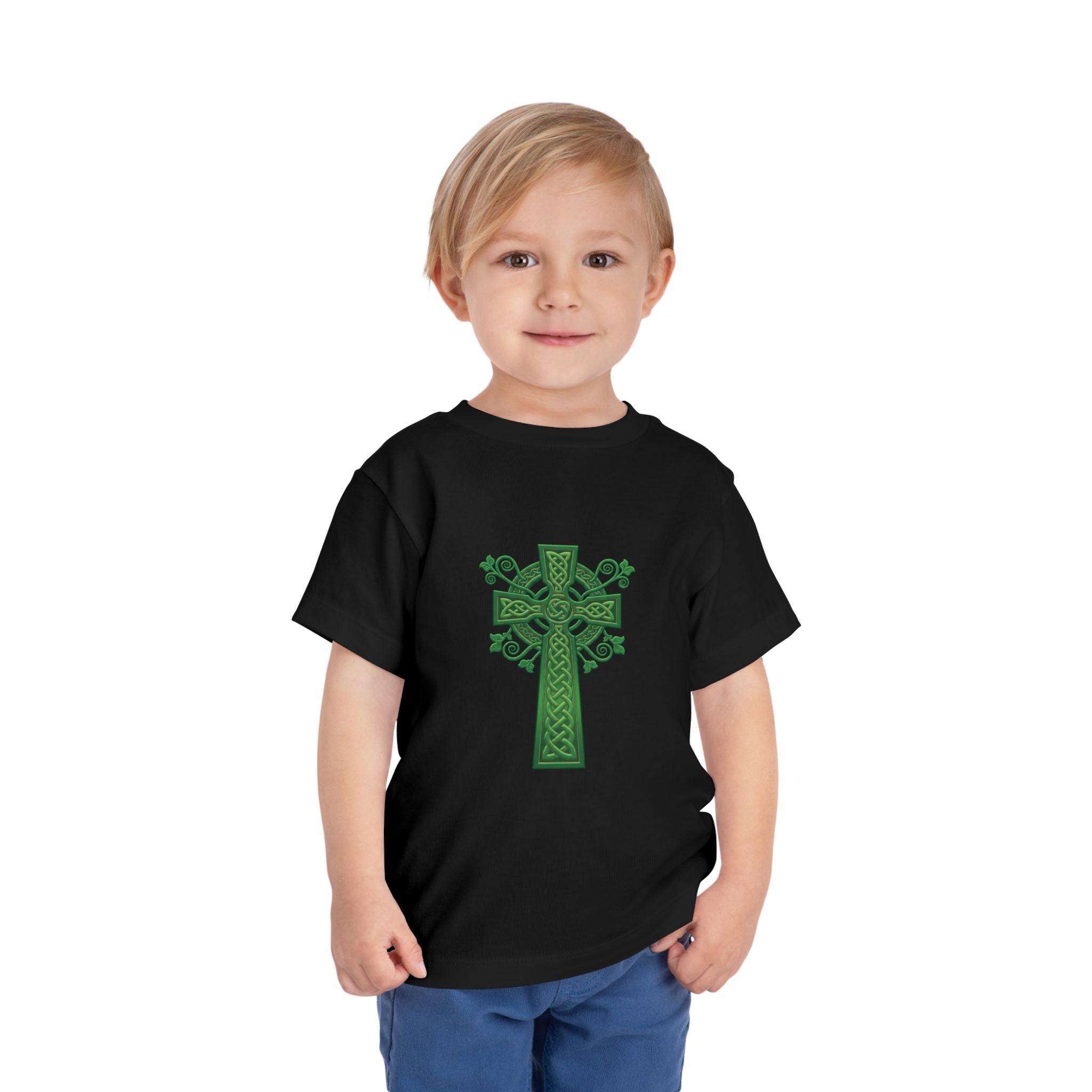 Toddler Tee — Green Celtic Cross Graphic (St. Patrick’s Day)