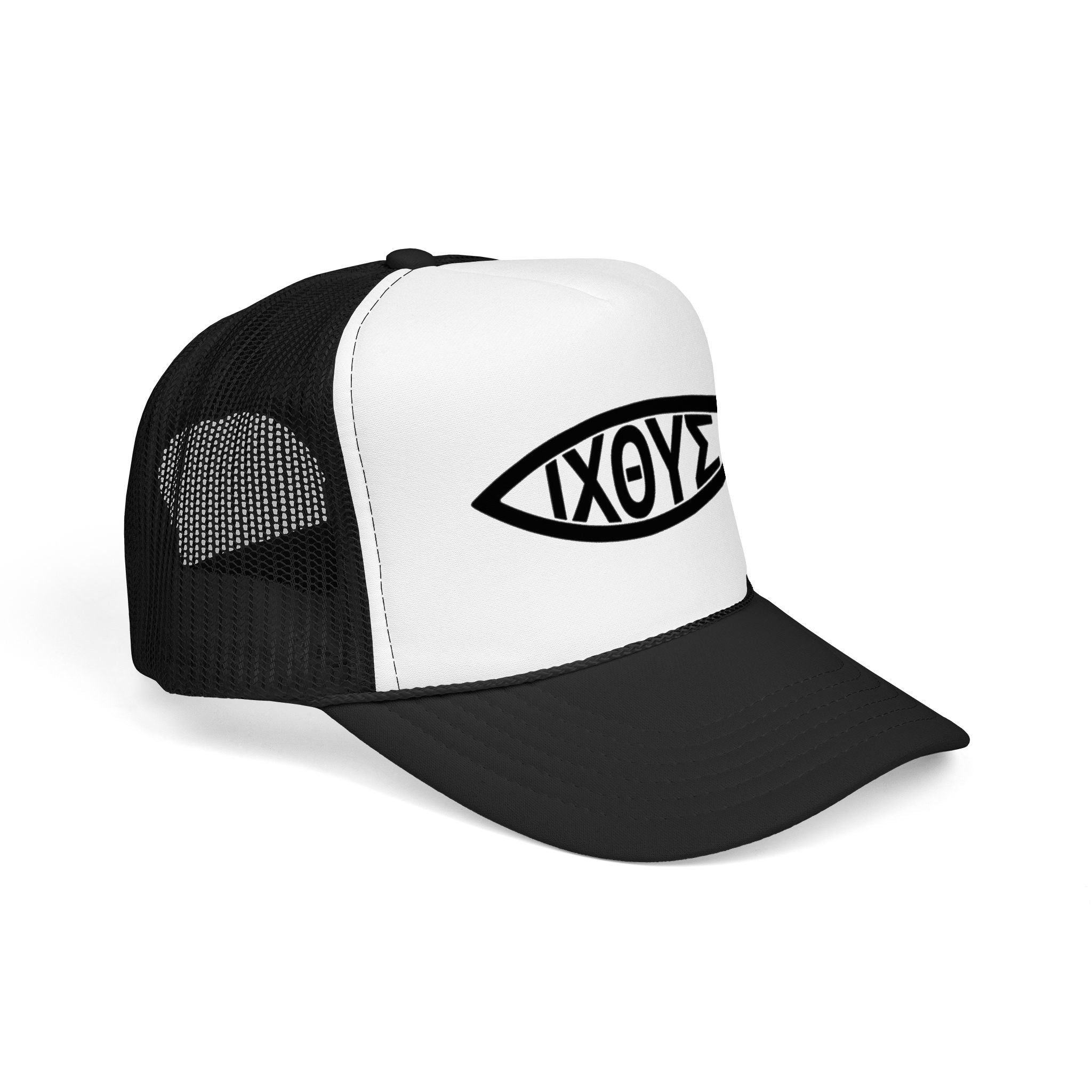 Christian Fish Trucker Hat with ΙΧΘΥΣ Ichthys Design