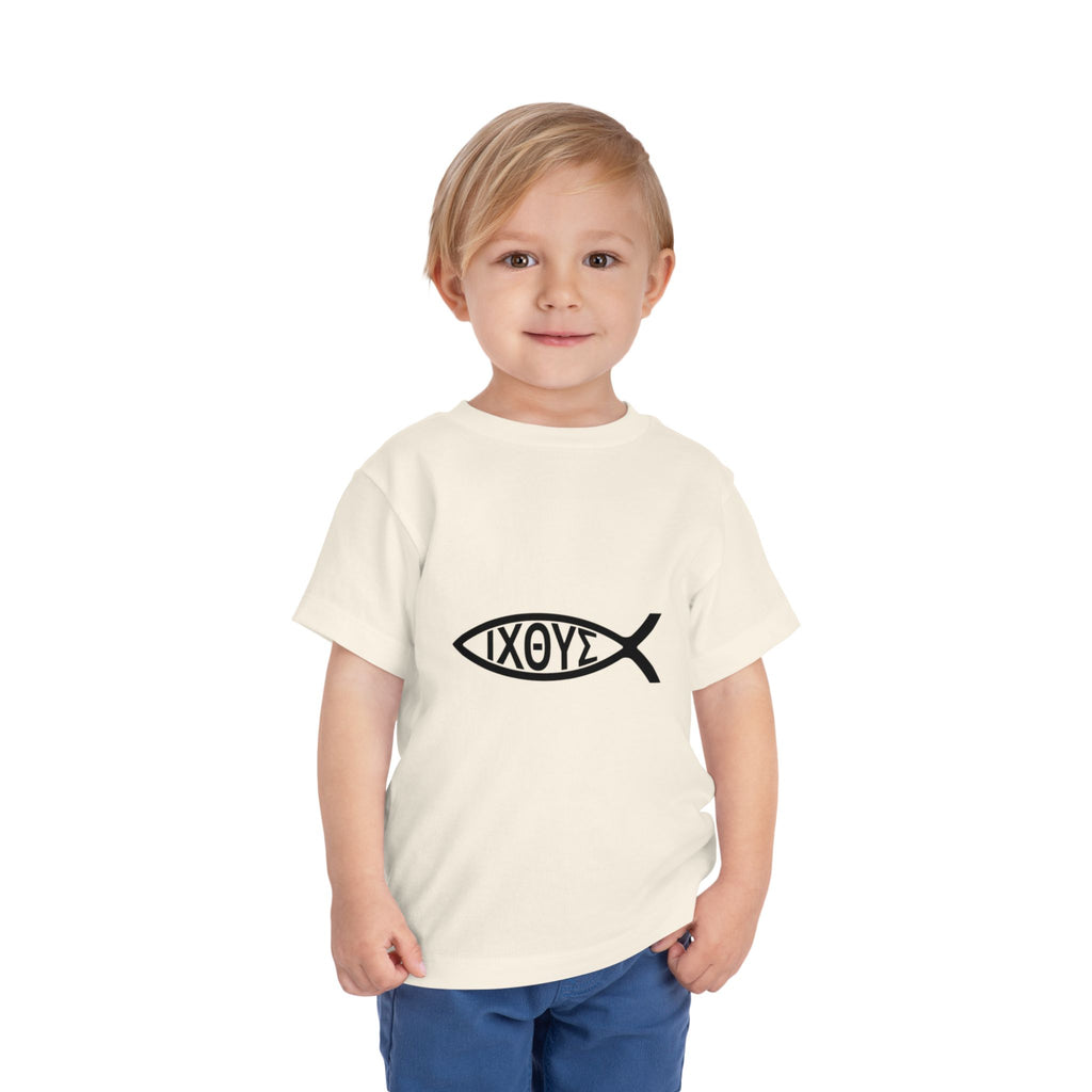 Toddler Tee — Christian Ichthys Fish Logo Kids Shirt (Faith Symbol)