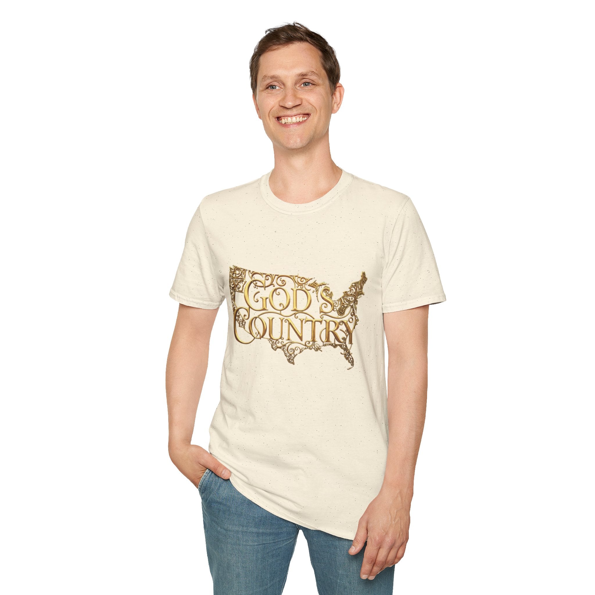 God's Country T-Shirt — Vintage USA Map Faith Tee