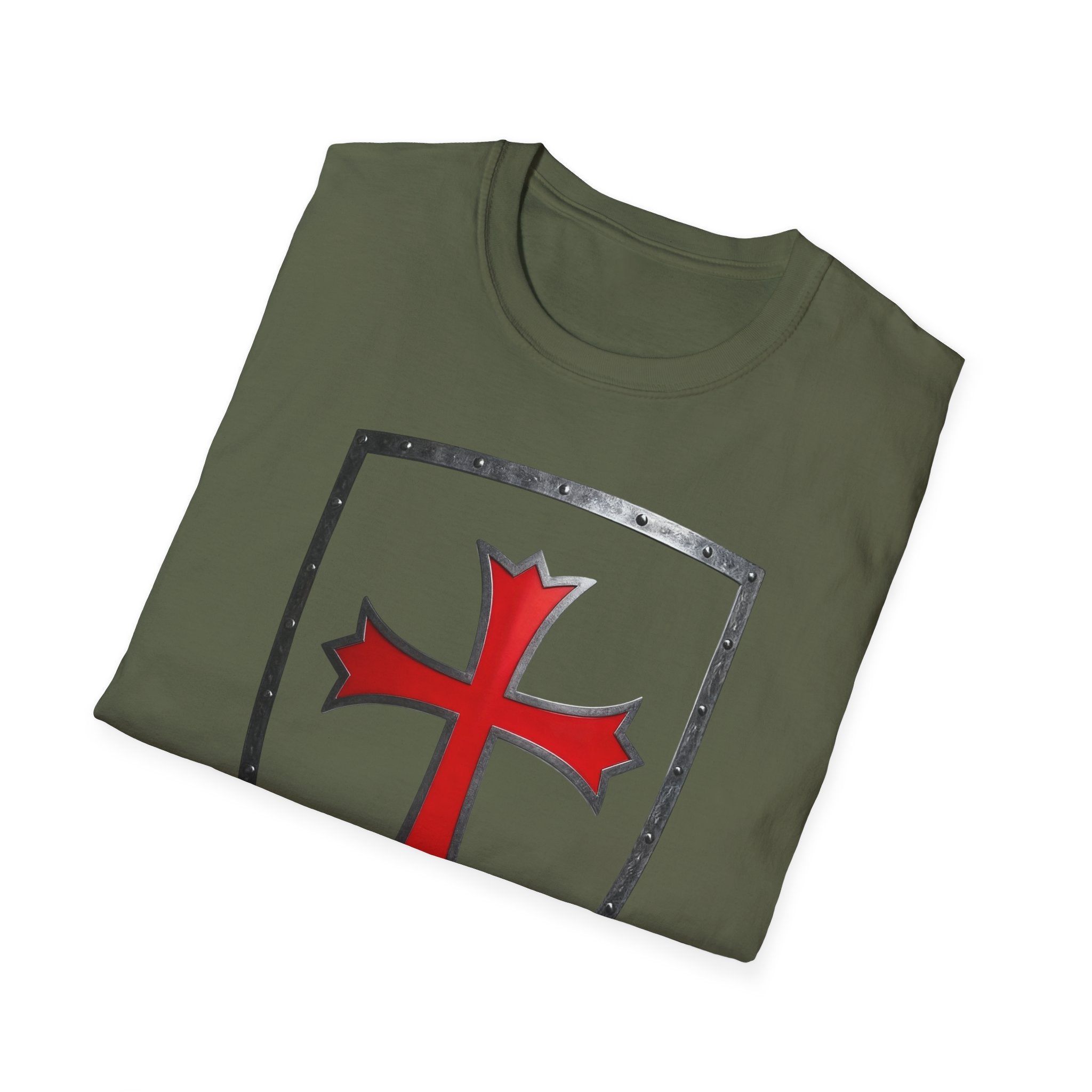 Crusader Shield T-Shirt — Red Cross Medieval Shield Tee
