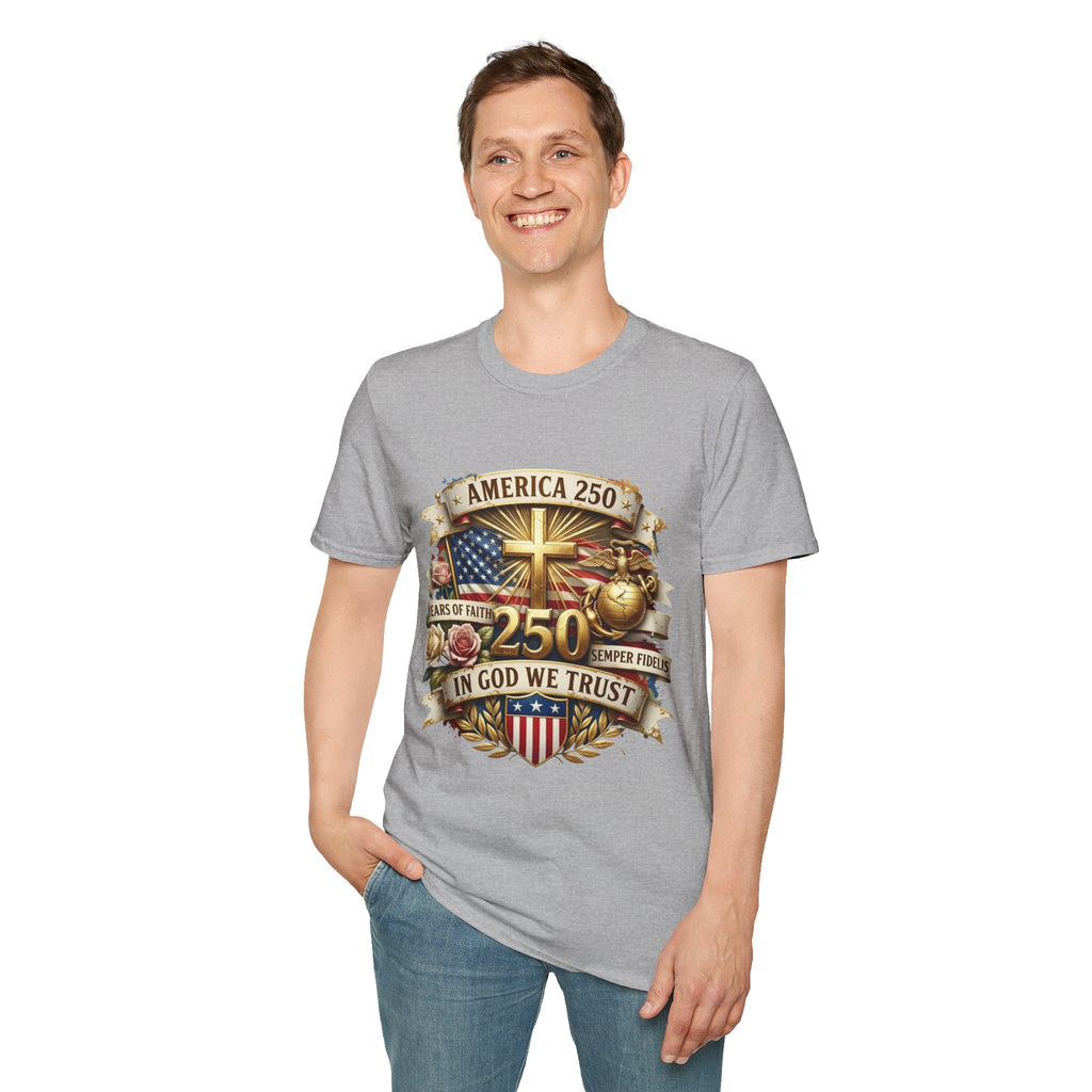 America 250 Christian T-Shirt — "In God We Trust" Patriotic Faith Tee