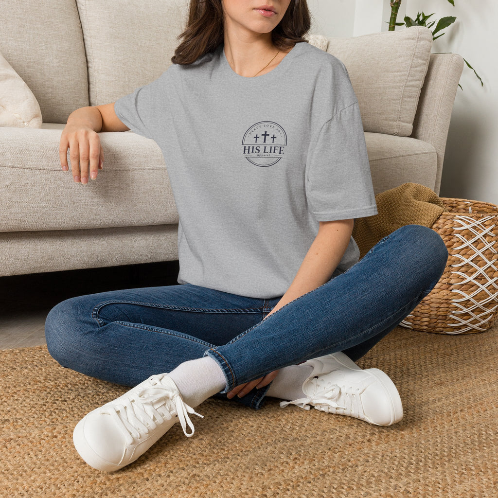 His Life Christian America 250 T-Shirt — Small Cross Logo Faith Tee