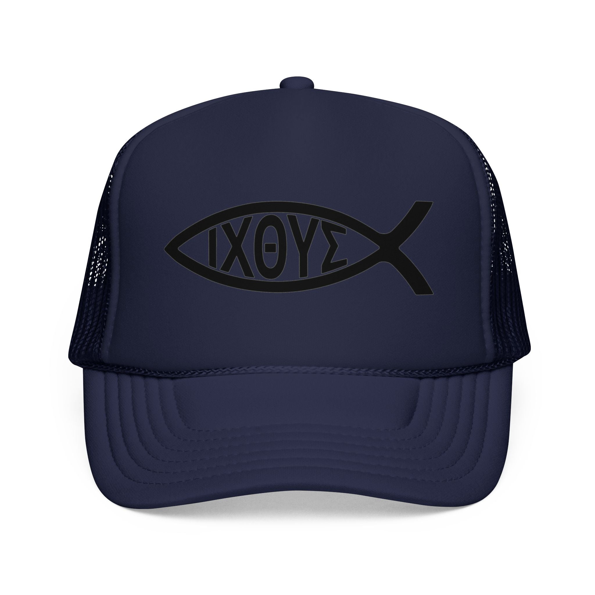 Christian Fish Trucker Hat with ΙΧΘΥΣ Ichthys Design