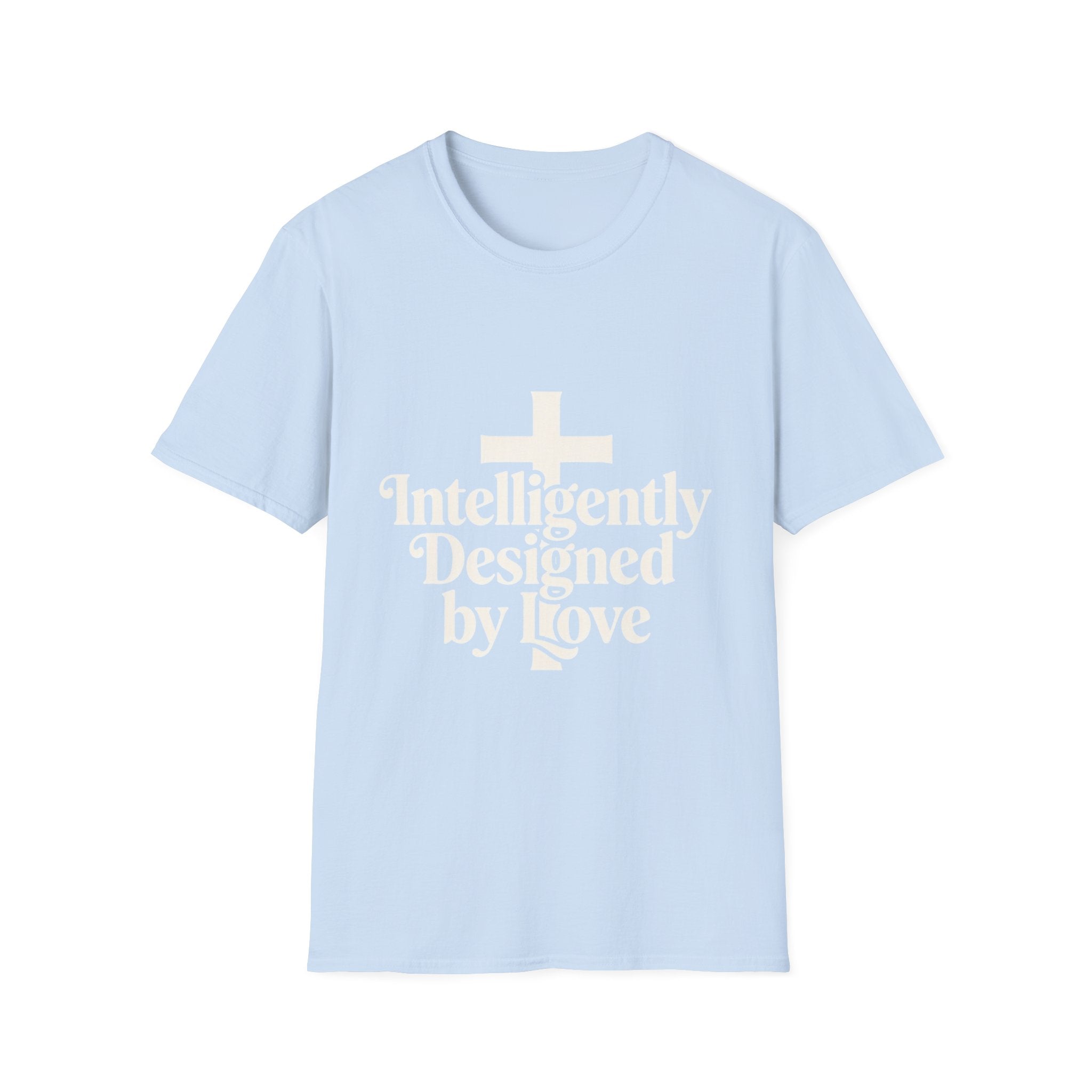 Christian T-Shirt — "Intelligently Designed by Love" Cross Faith Tee