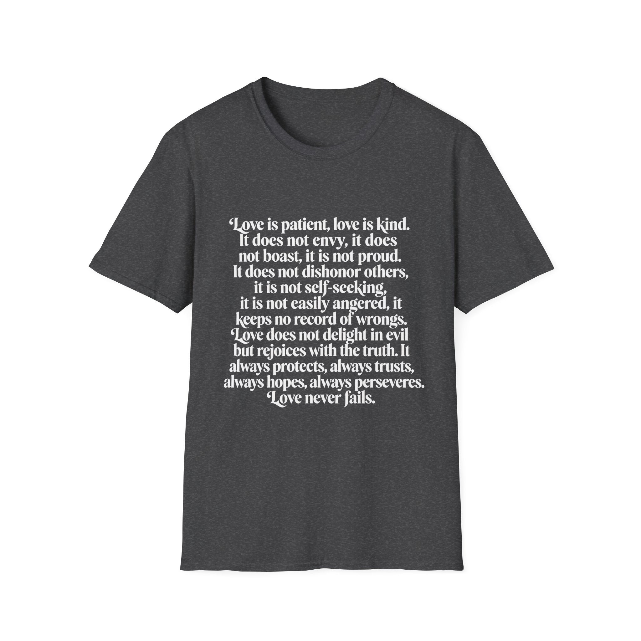 Love Is Patient Tee — 1 Corinthians 13 Inspirational Christian T-Shirt