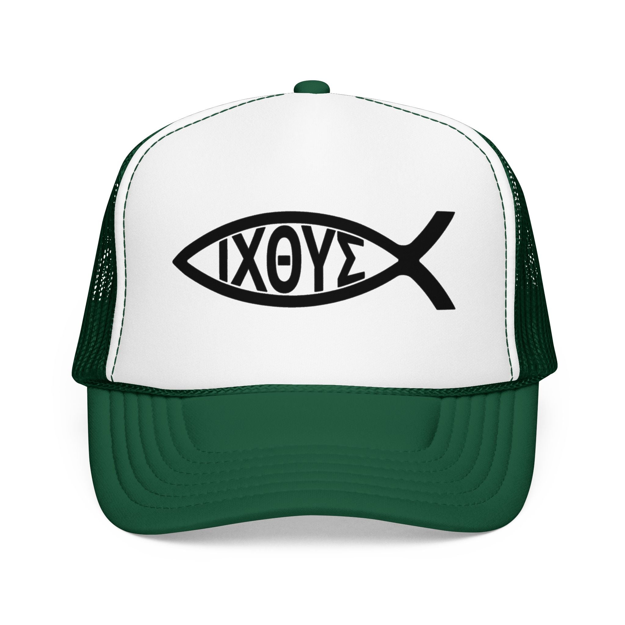 Christian Fish Trucker Hat with ΙΧΘΥΣ Ichthys Design