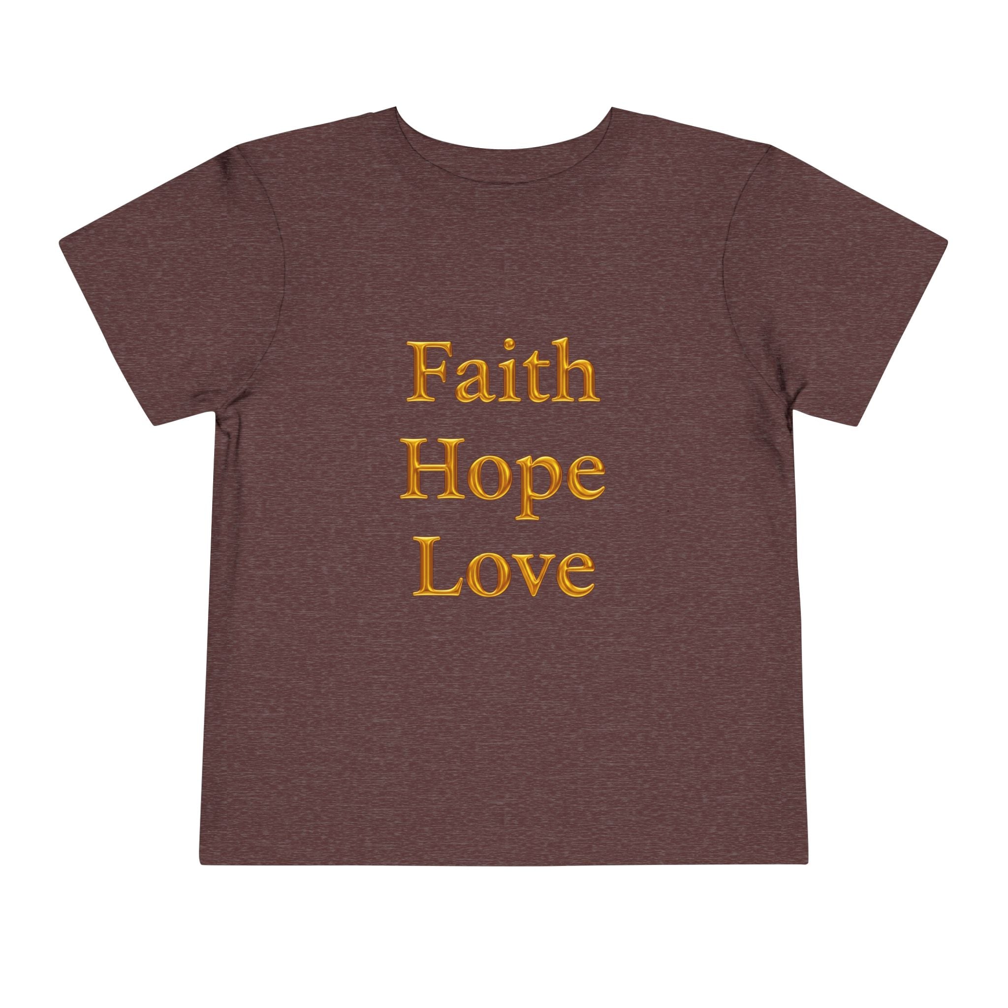 Toddler Tee — Faith Hope Love Gold Text