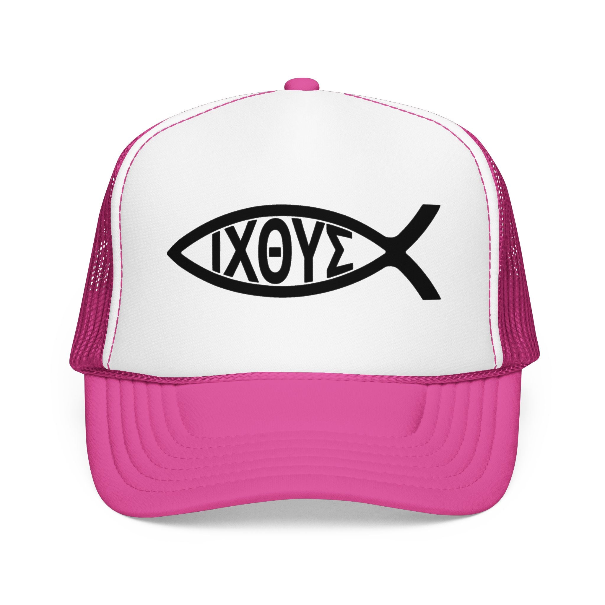 Christian Fish Trucker Hat with ΙΧΘΥΣ Ichthys Design