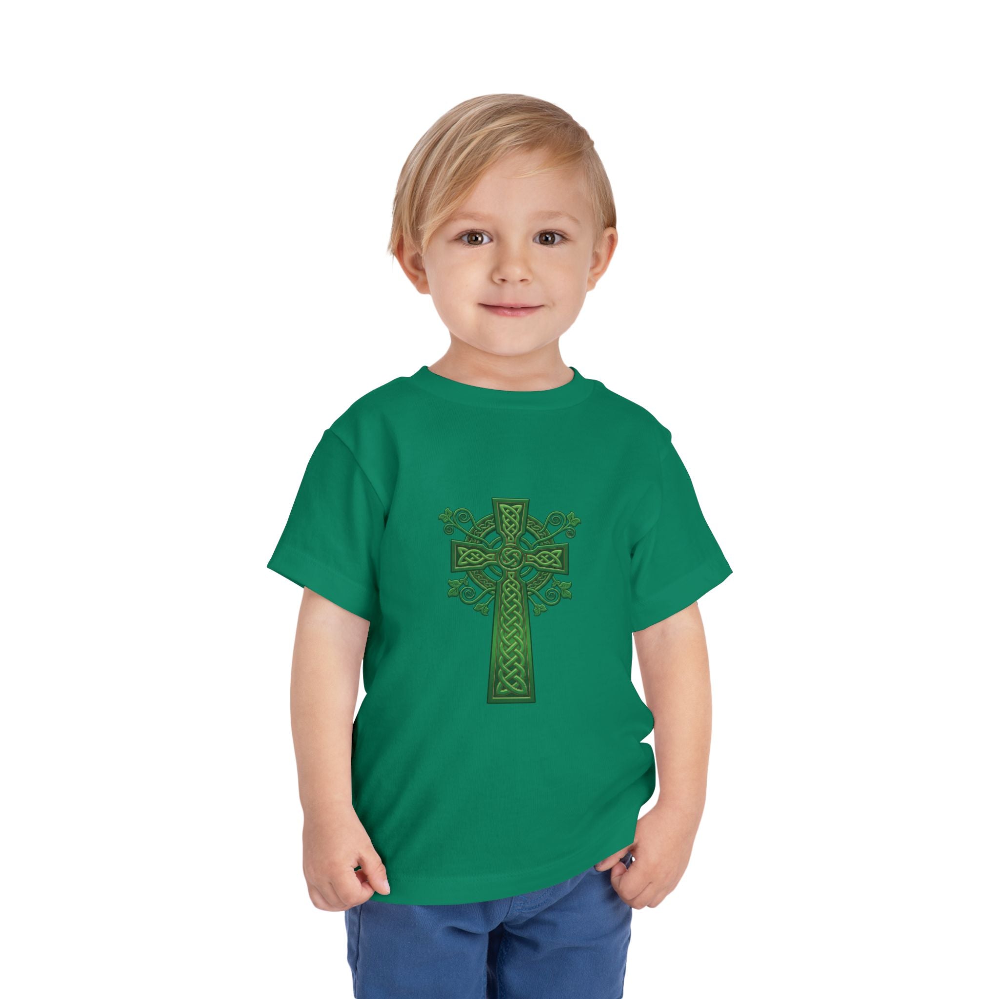 Toddler Tee — Green Celtic Cross Graphic (St. Patrick’s Day)