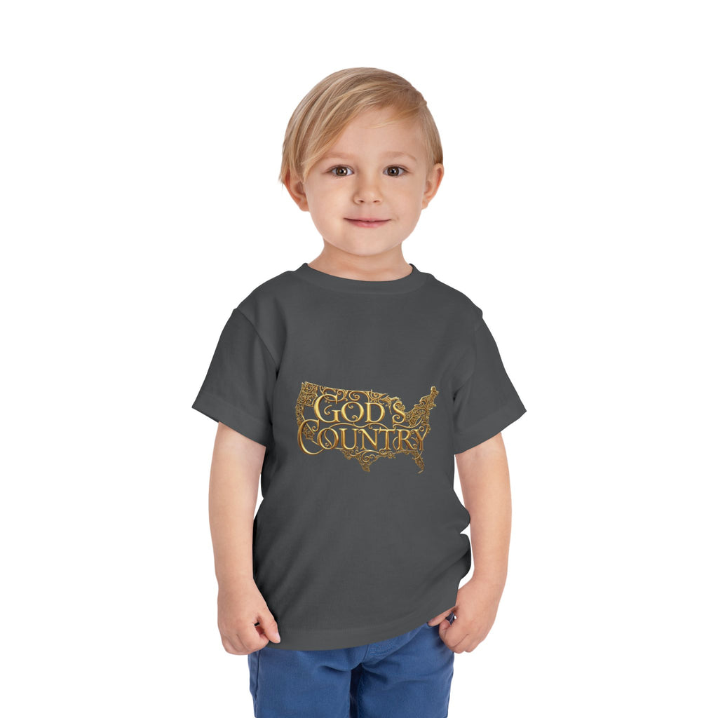 Toddler Tee — "God's Country" Gold Map Graphic