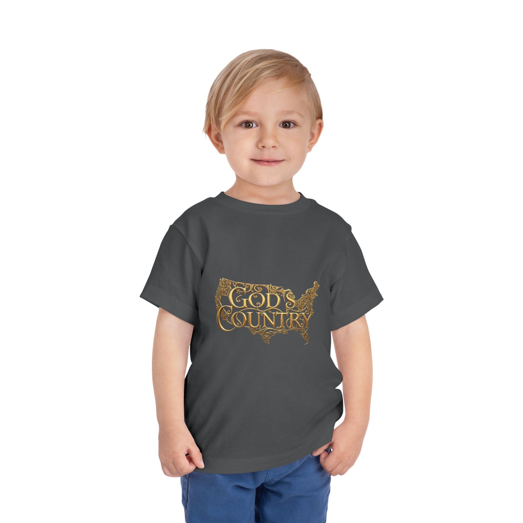 Toddler Tee — "God's Country" Gold Map Graphic
