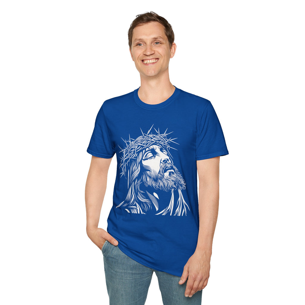 Jesus Portrait T-Shirt – Crown of Thorns Christian Faith Tee