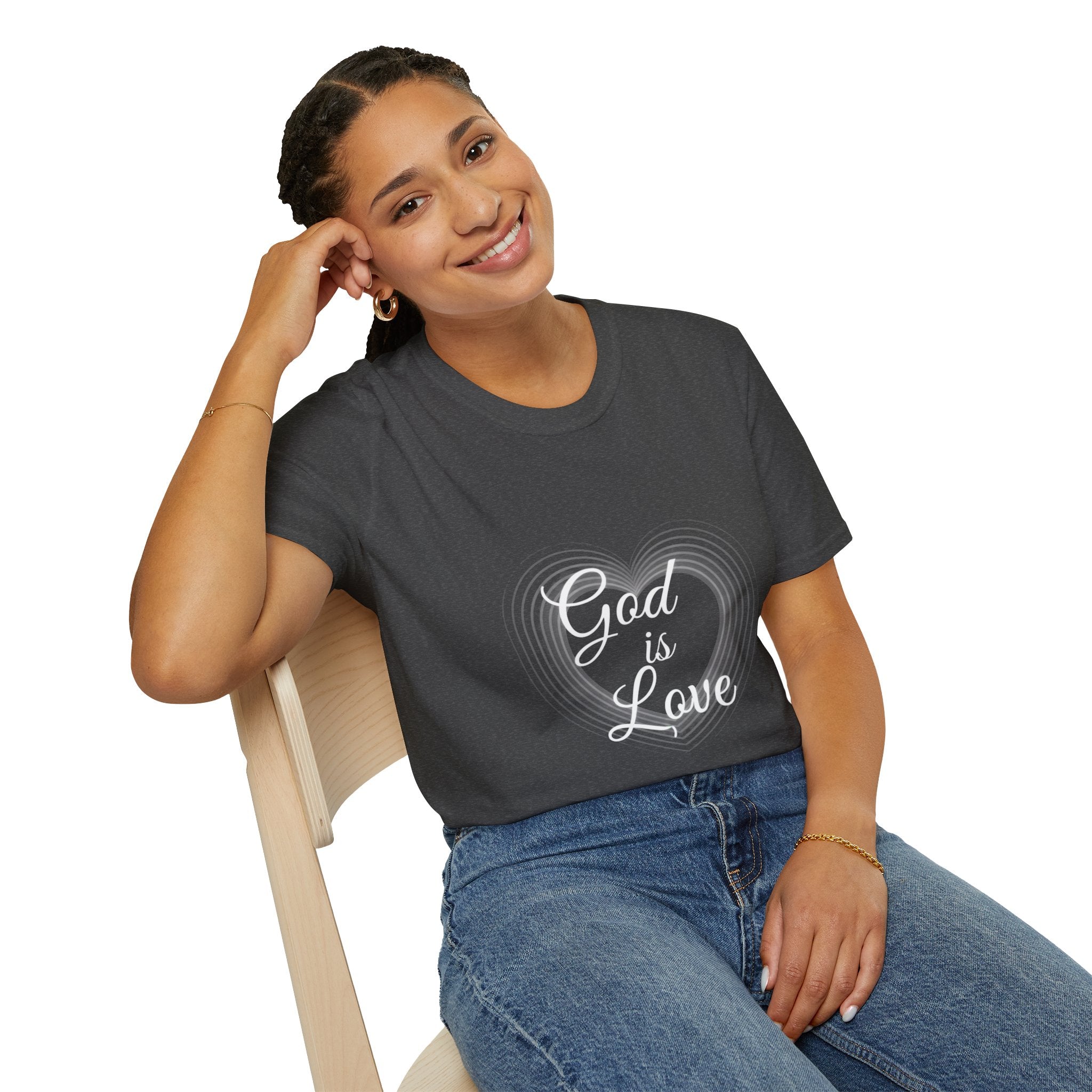 Heart Line Tee – Minimal White Heart Graphic T-Shirt