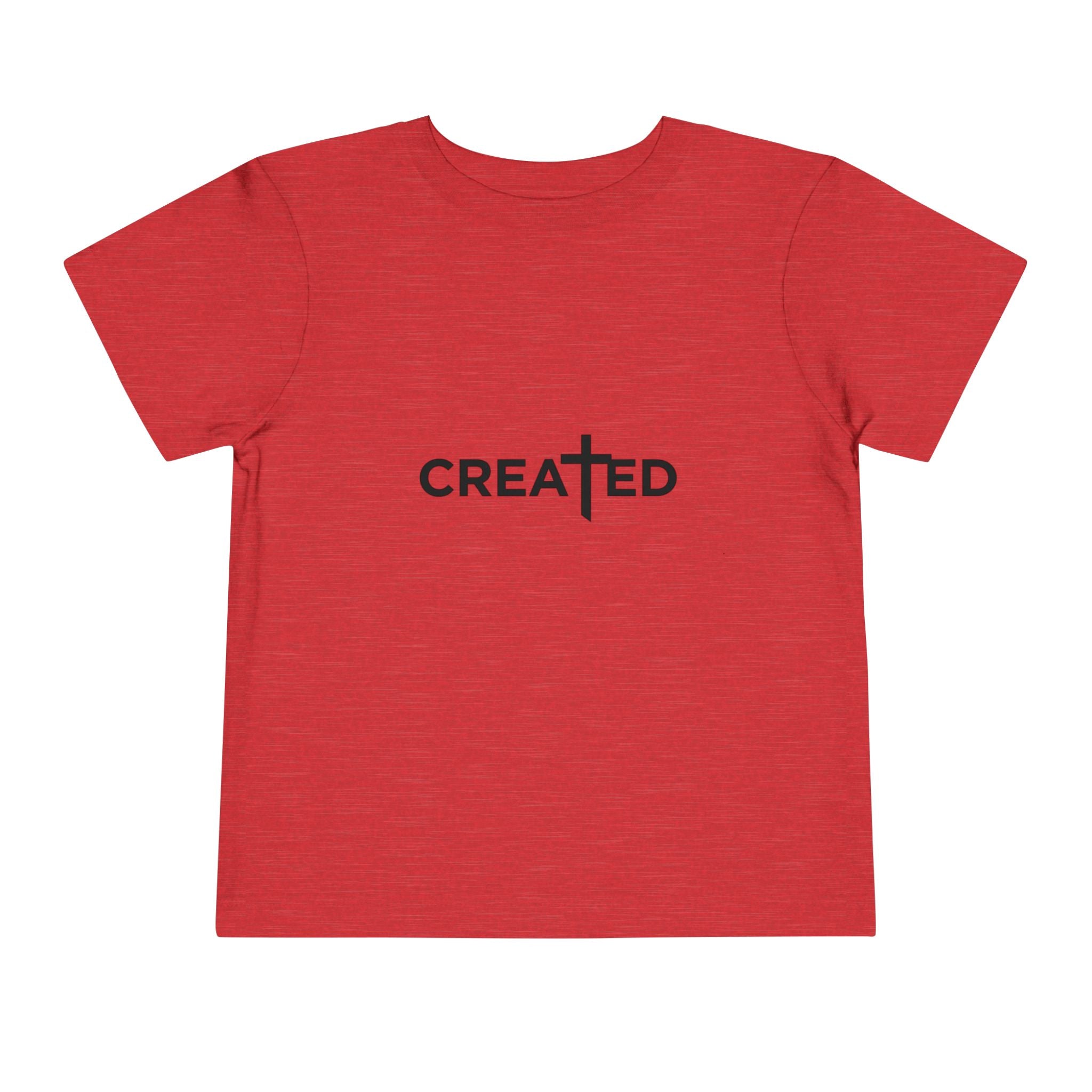 Toddler Tee — "Created" Cross Logo Christian Baby Shirt