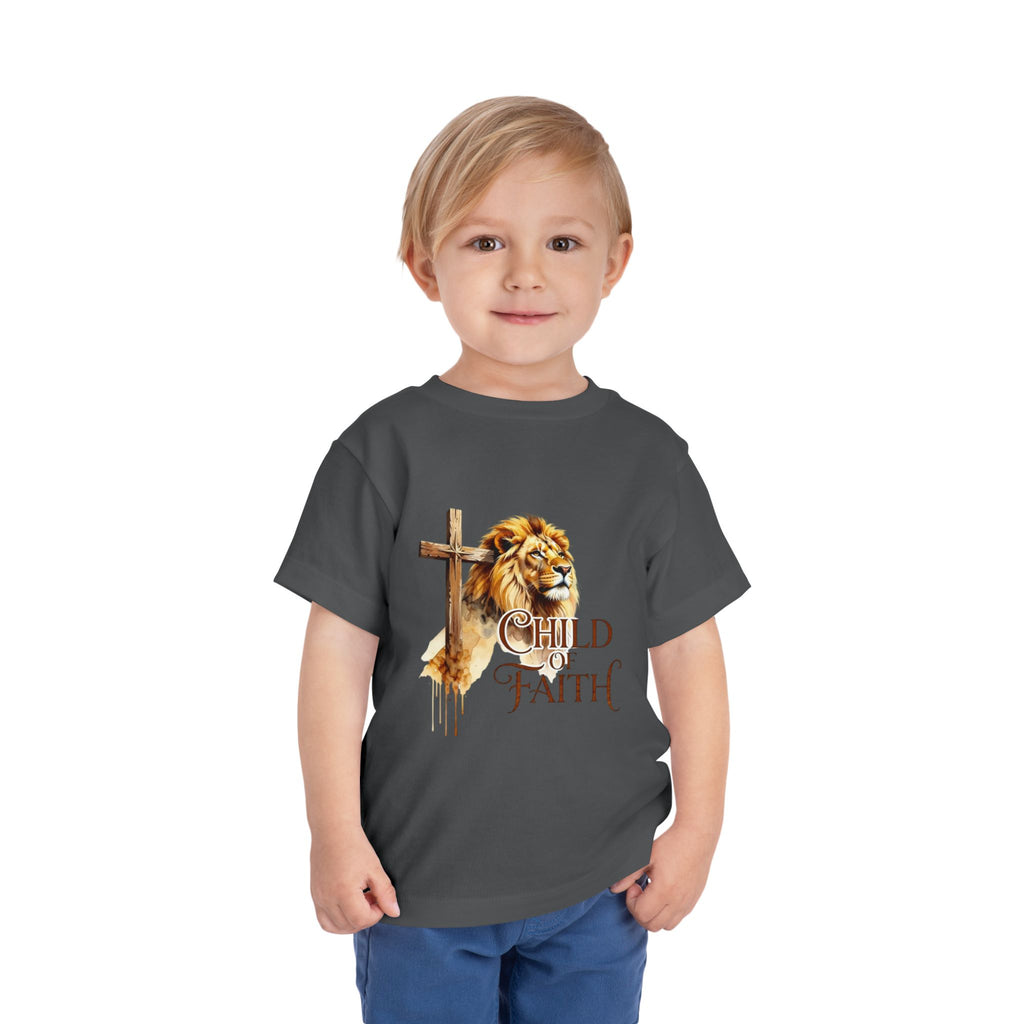 Child of Faith Toddler Tee — Lion & Cross Christian Kids Shirt