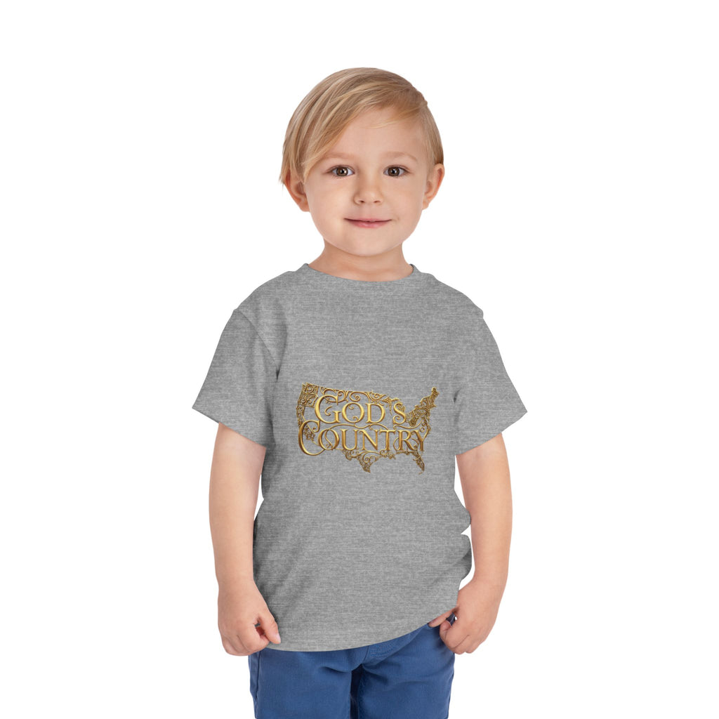 Toddler Tee — "God's Country" Gold Map Graphic