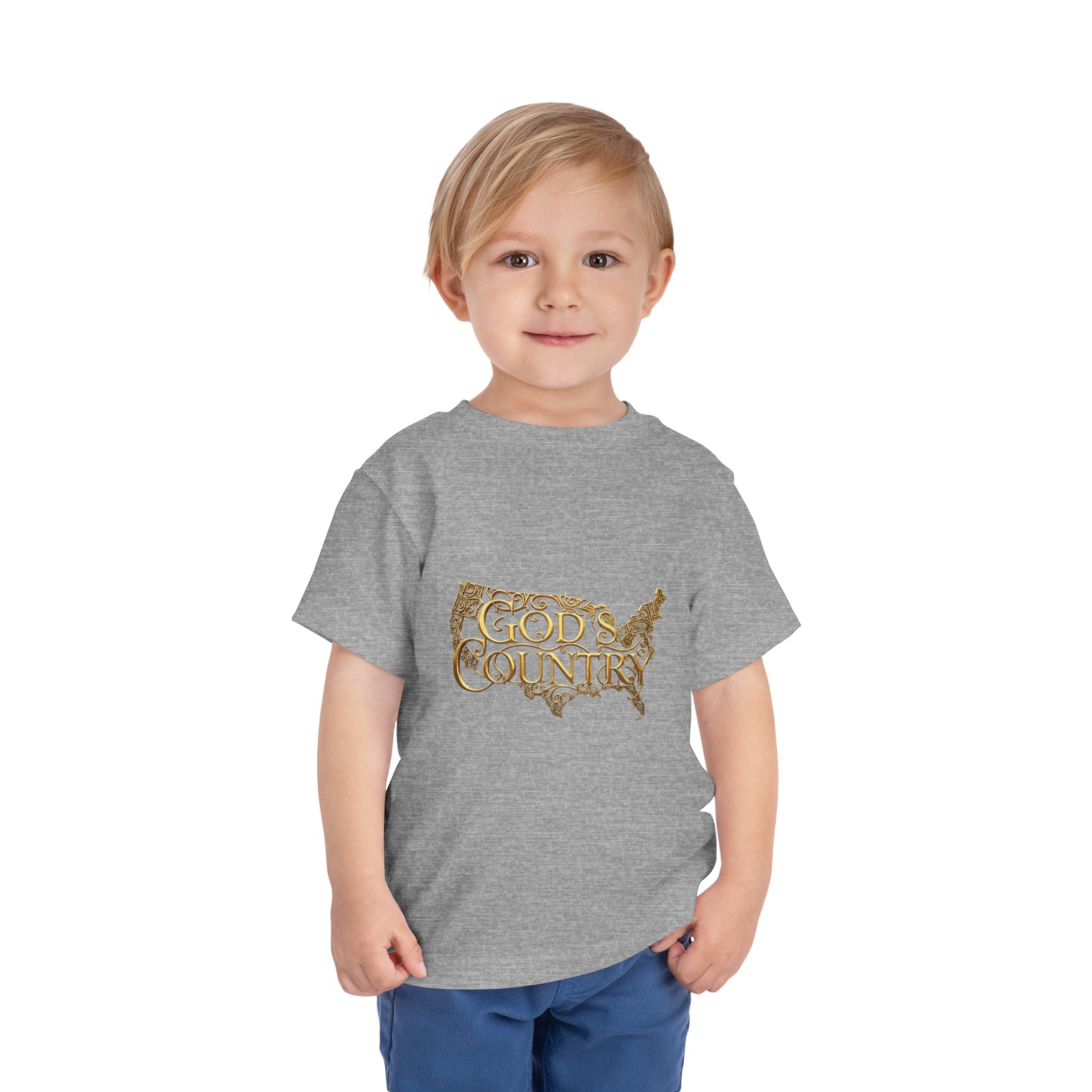 Toddler Tee — "God's Country" Gold Map Graphic