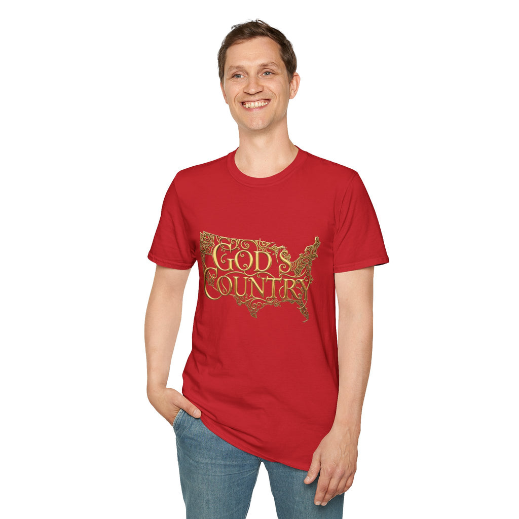God's Country T-Shirt — Vintage USA Map Faith Tee