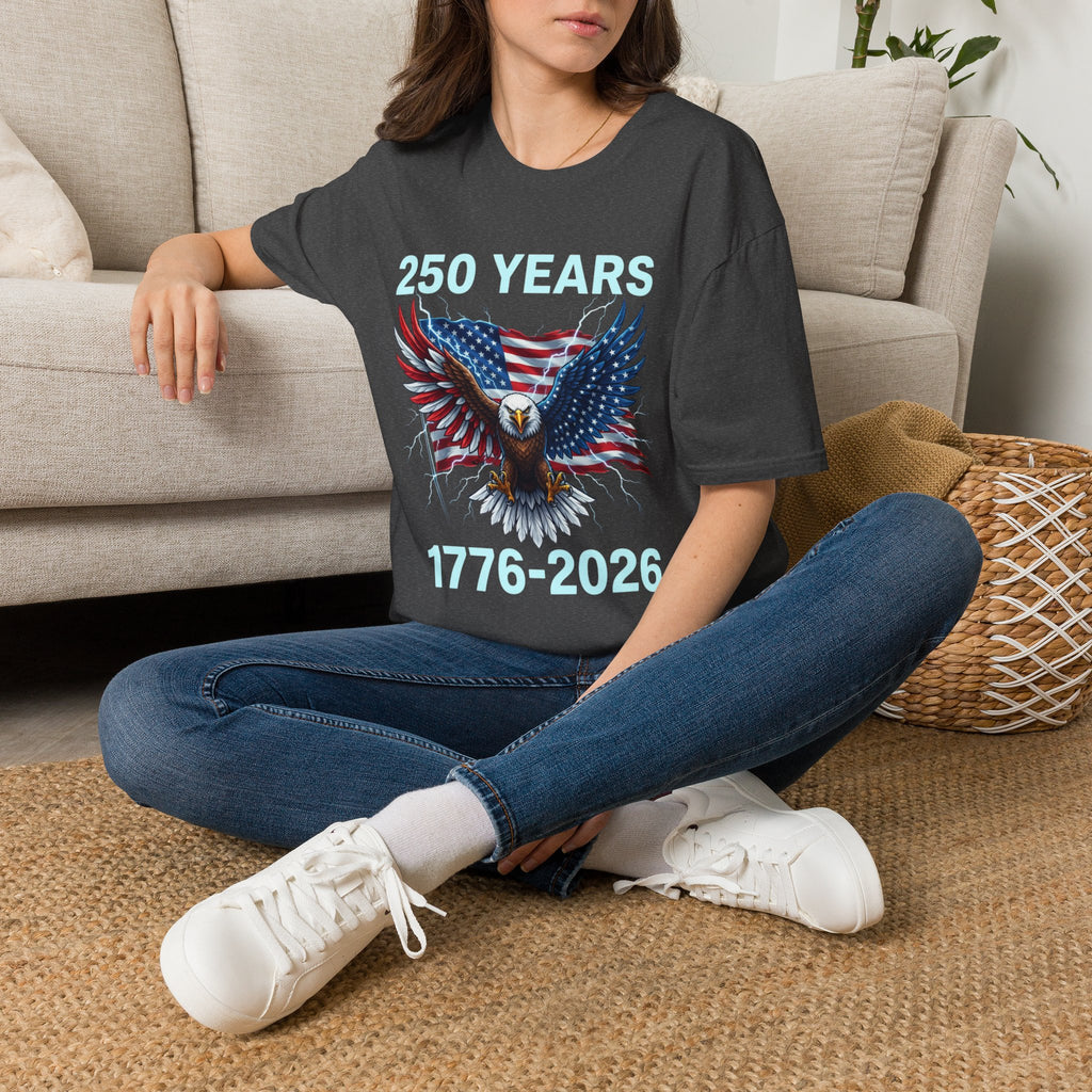 250 Years 1776–2026 Eagle & American Flag T-Shirt — Patriotic 250th Anniversary Tee