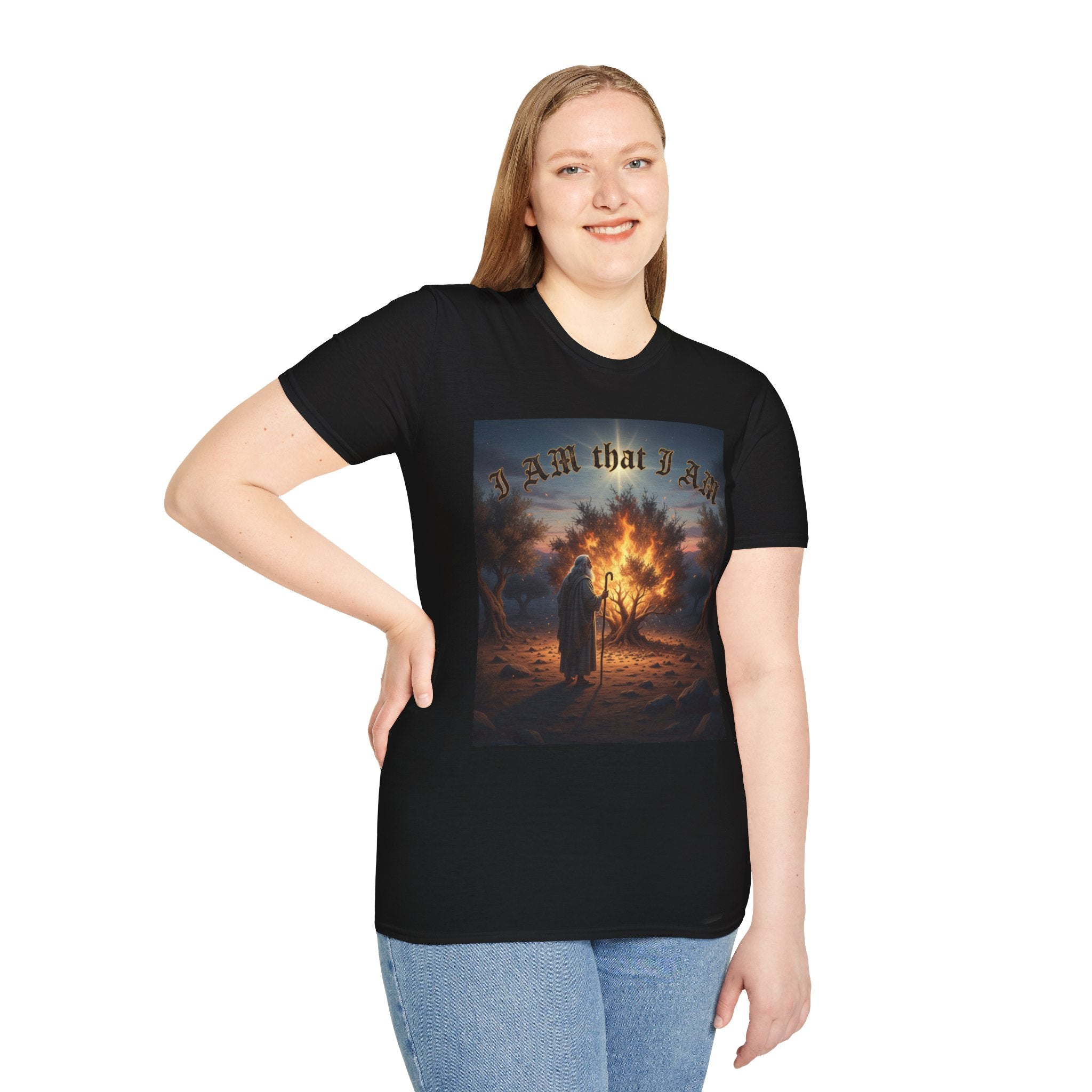 I AM That I AM T‑Shirt — Burning Bush Biblical Faith Graphic Tee