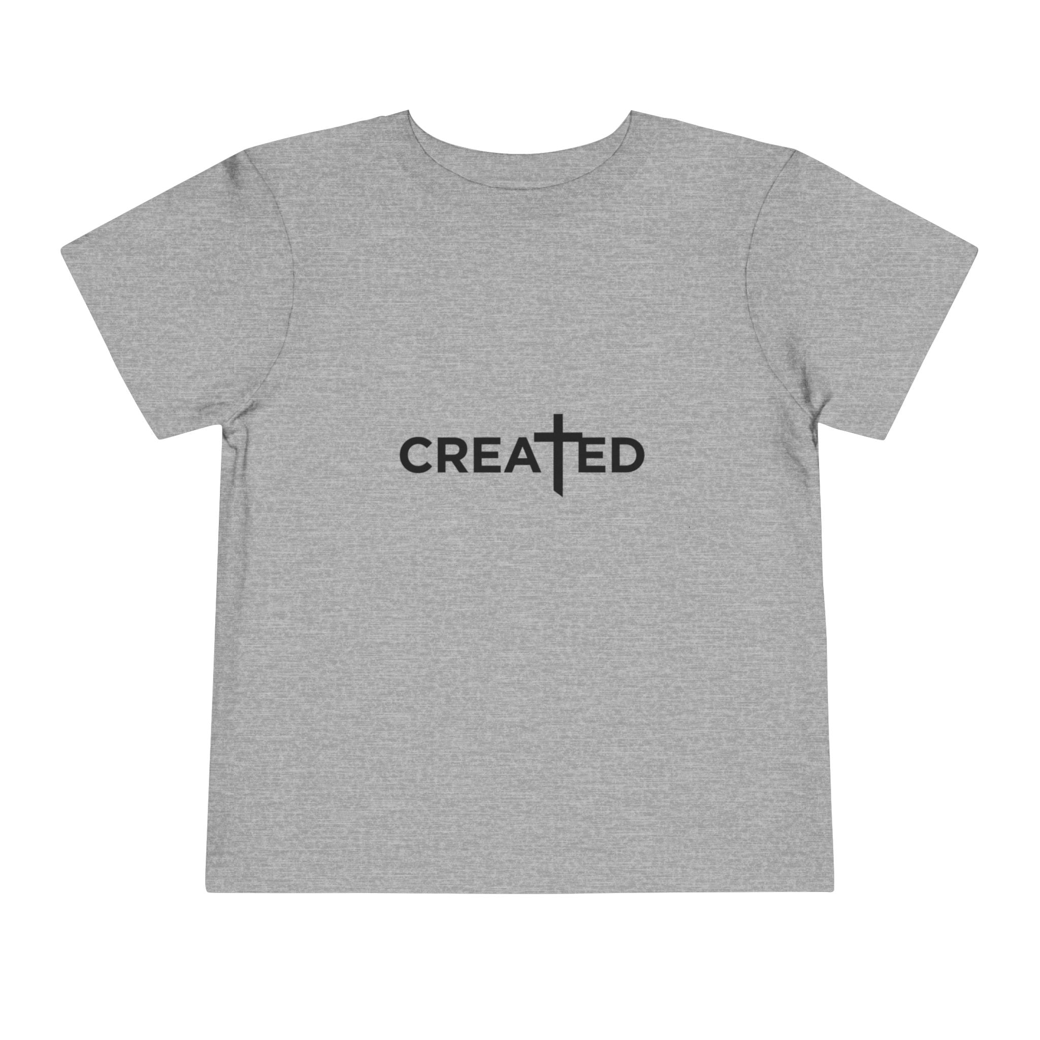 Toddler Tee — "Created" Cross Logo Christian Baby Shirt