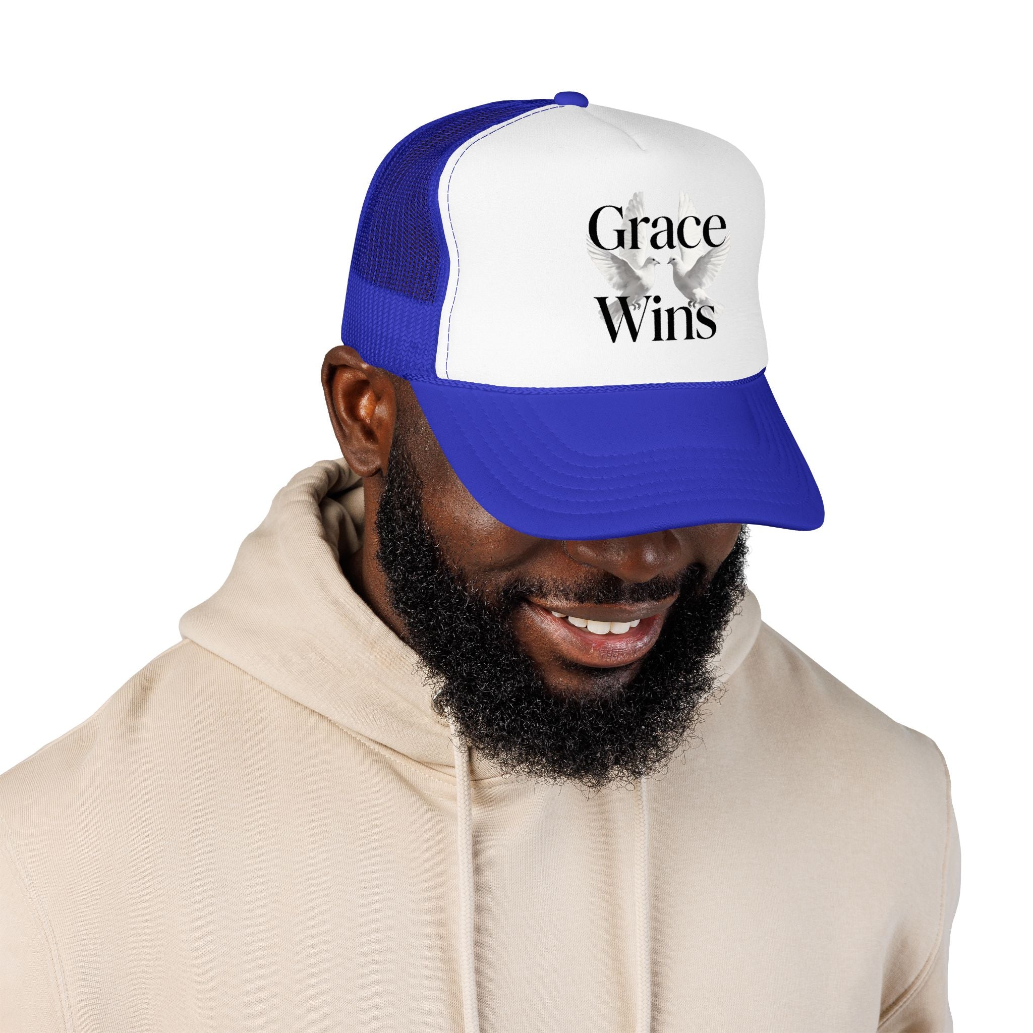 Grace Wins Trucker Hat — Inspirational Dove Foam Cap