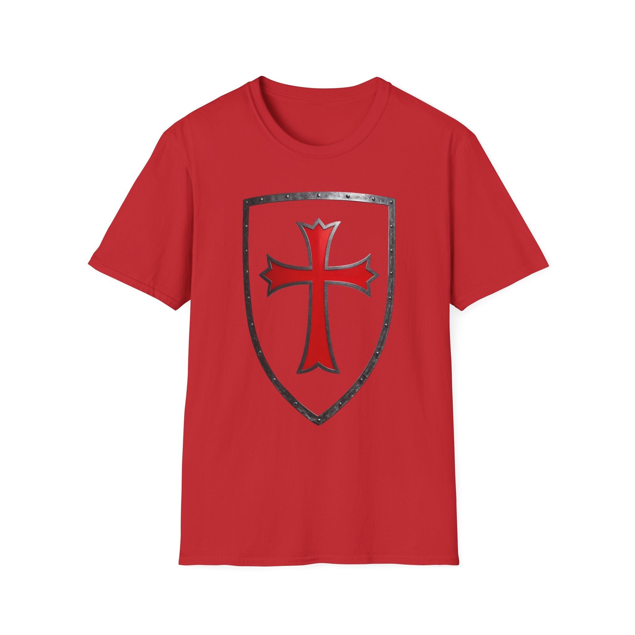 Crusader Shield T-Shirt — Red Cross Medieval Shield Tee