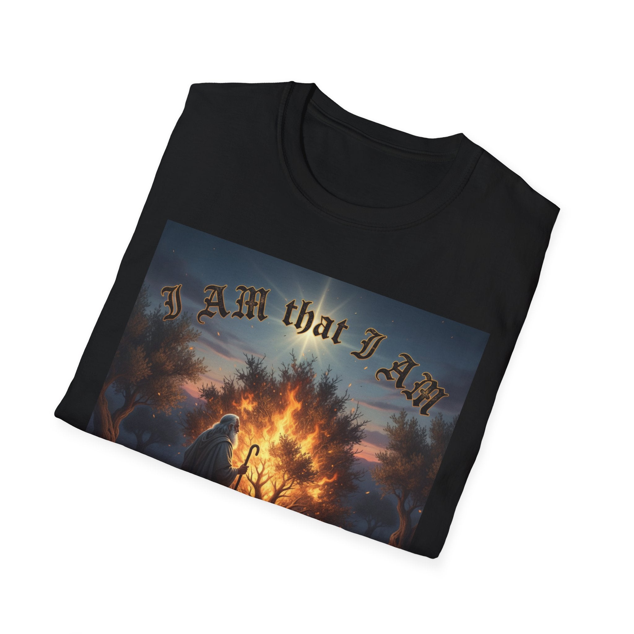 I AM That I AM T‑Shirt — Burning Bush Biblical Faith Graphic Tee