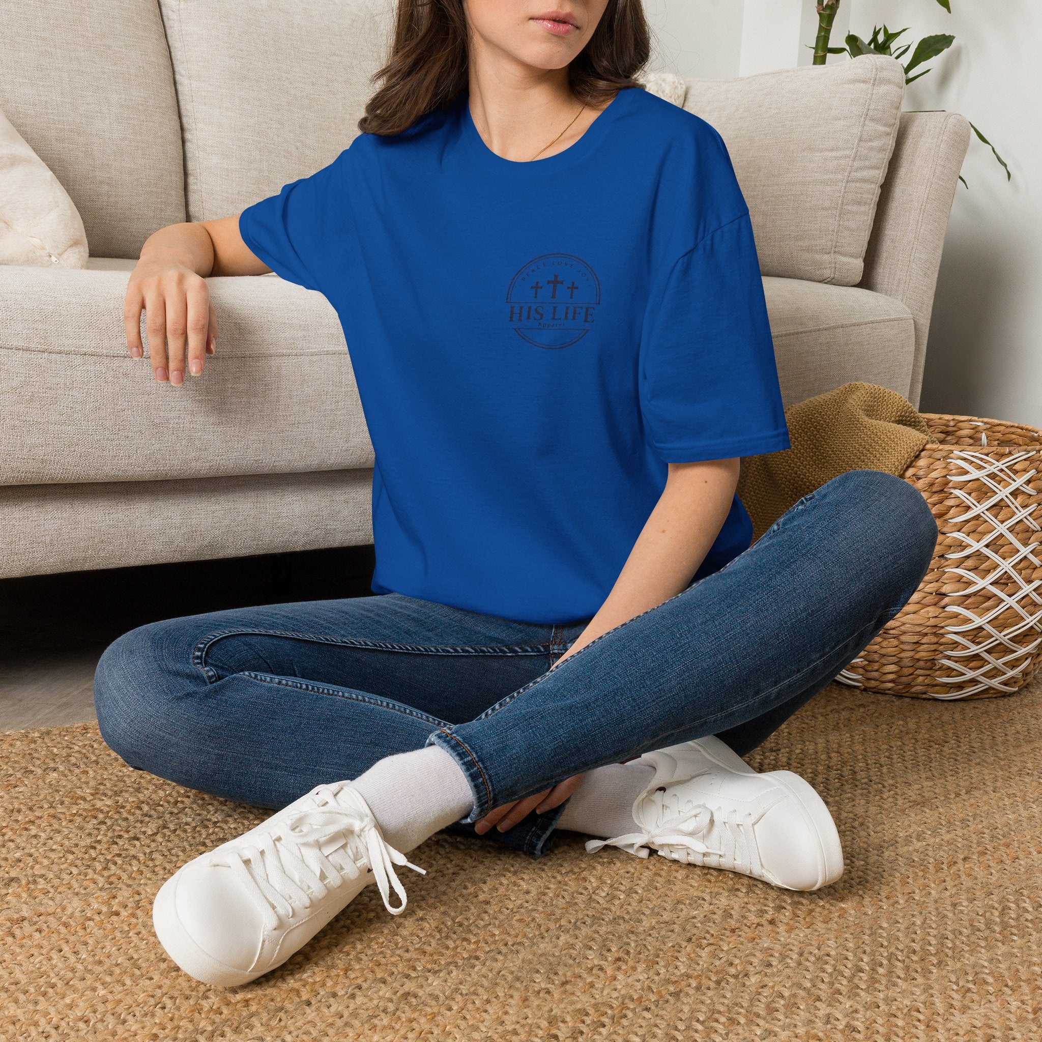 His Life Christian America 250 T-Shirt — Small Cross Logo Faith Tee