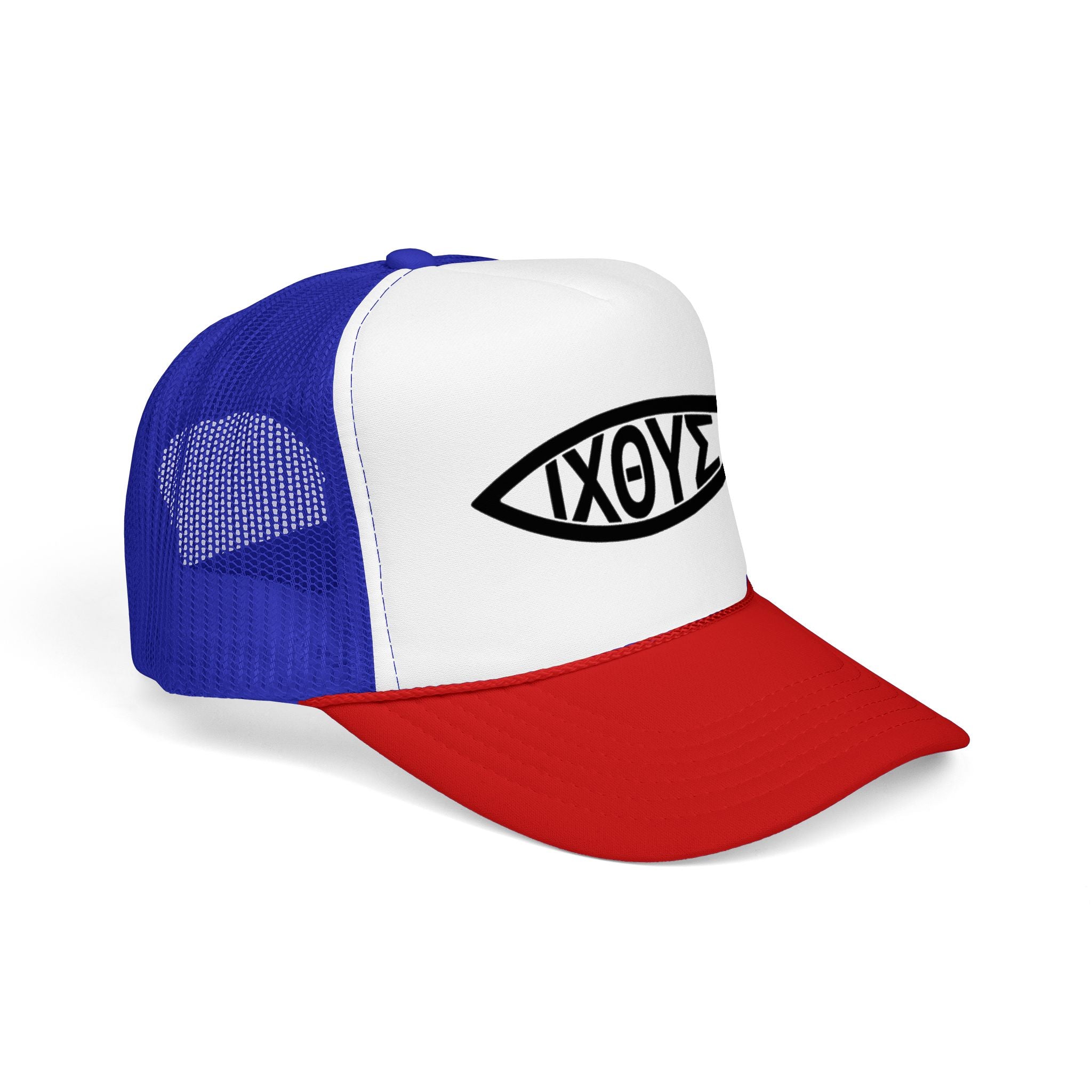 Christian Fish Trucker Hat with ΙΧΘΥΣ Ichthys Design