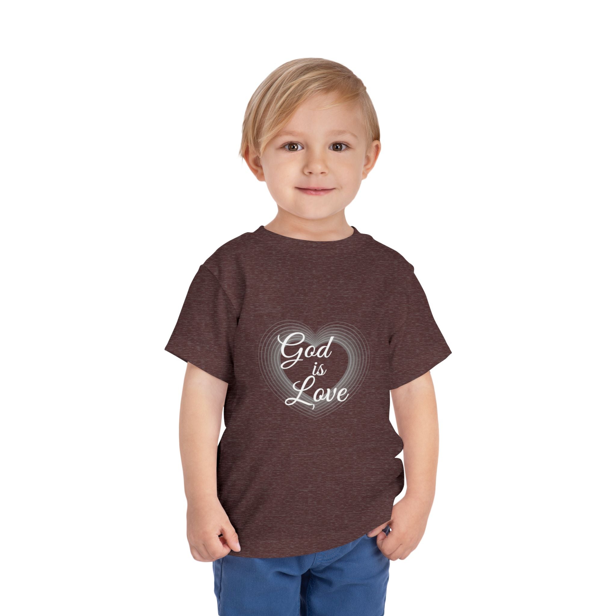 Toddler Tee — "God Is Love" Heart Christian Shirt